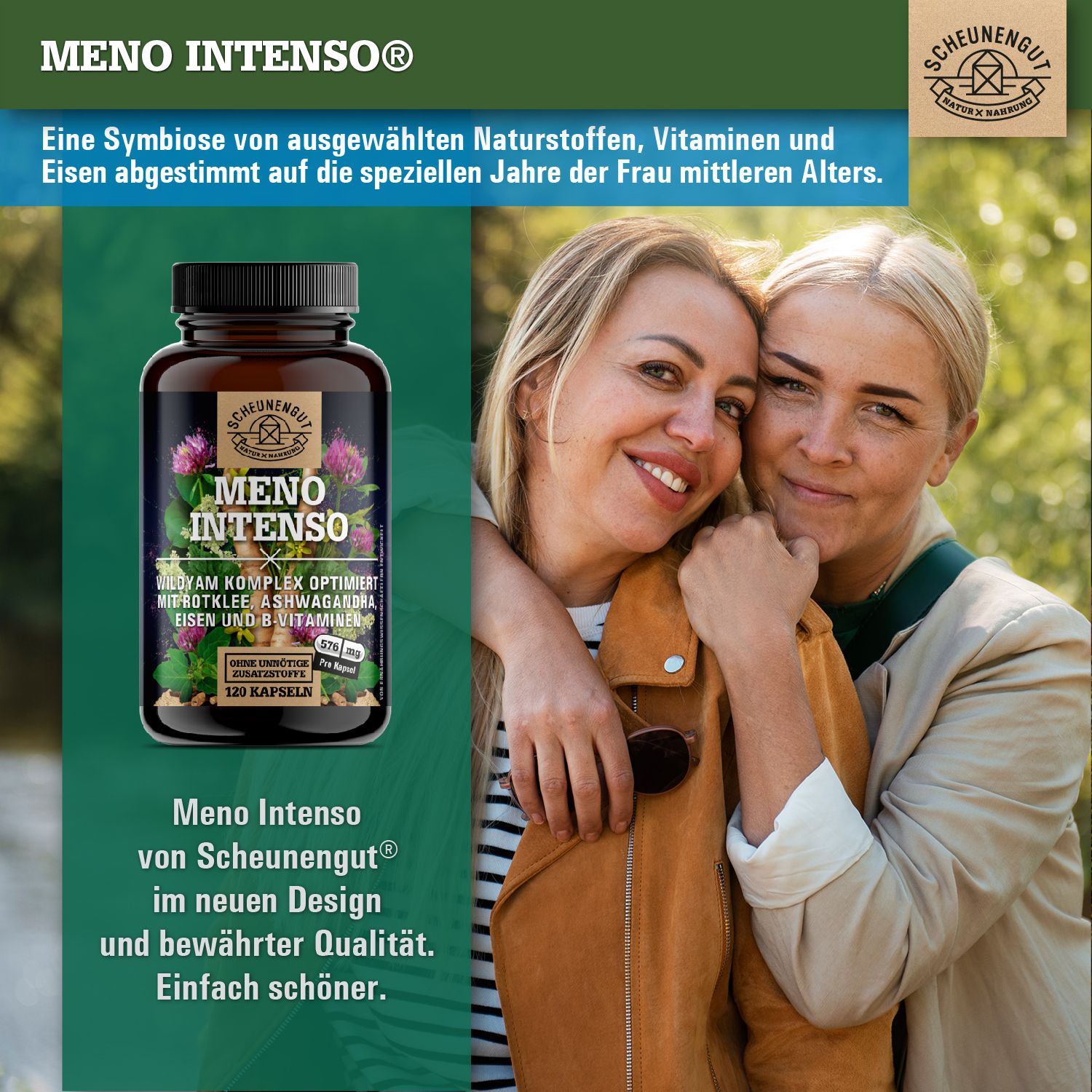 Scheunengut® MENO INTENSO | Wechseljahre/Menopause Komplex mit Yamswurzel, Ashwagandha uvm.