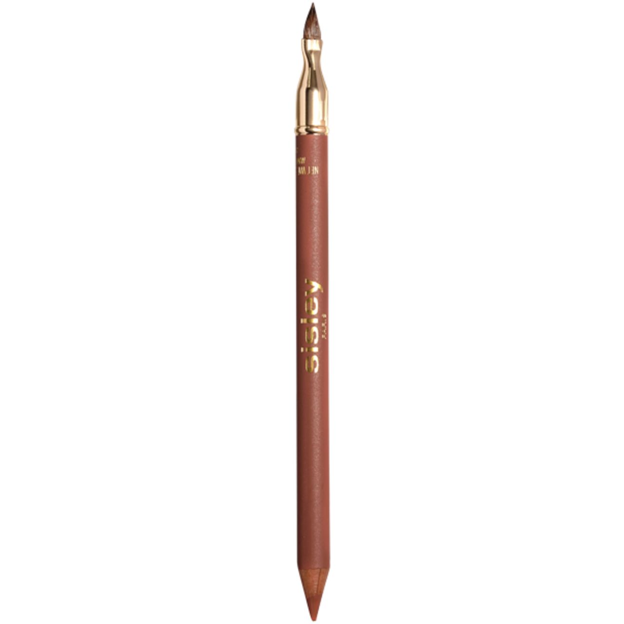 Lippenstiftstift mit Pinsel. Brauner Stift mit goldfarbenem Aufsatz. Marke Sisley.