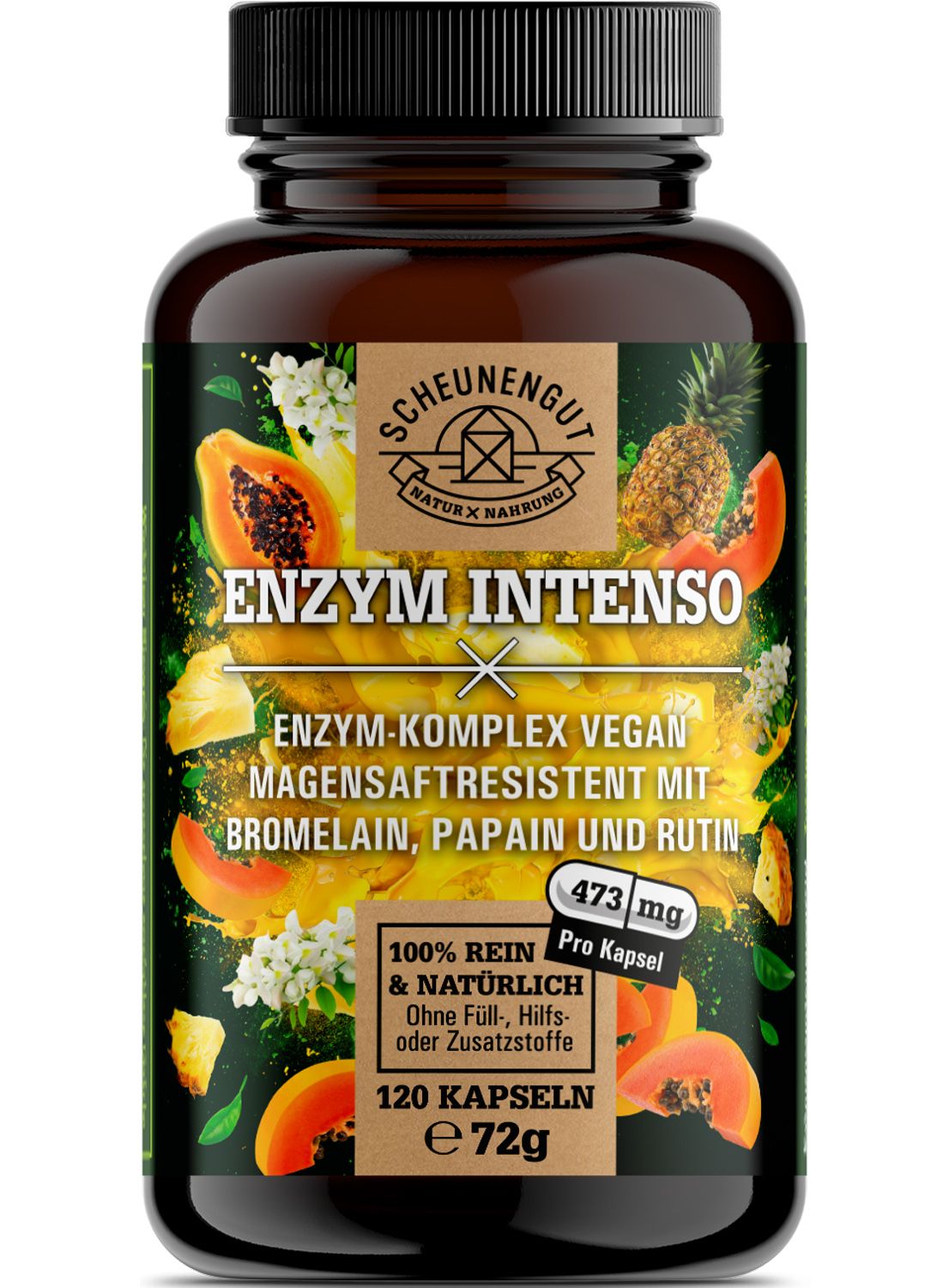 Scheunengut® Enzym Intenso | 2.500 GDU/g Bromelain, 6.000 USP-U/mg Papain PLUS Rutin Komplex