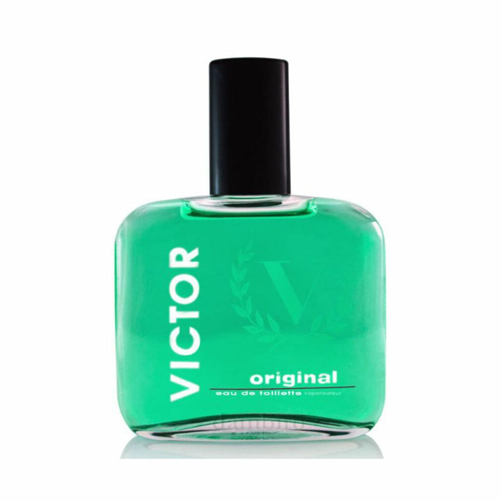 Grüne Flasche von Victor Original Eau De Toilette Spray. Aufschrift: VICTOR, original, eau de toilette + vaporisateur.