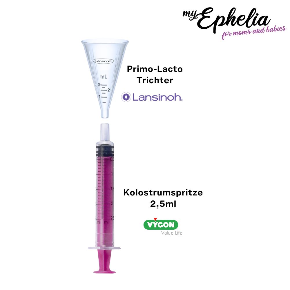 myEphelia Kolostrumspritze 10er Set mit Trichter