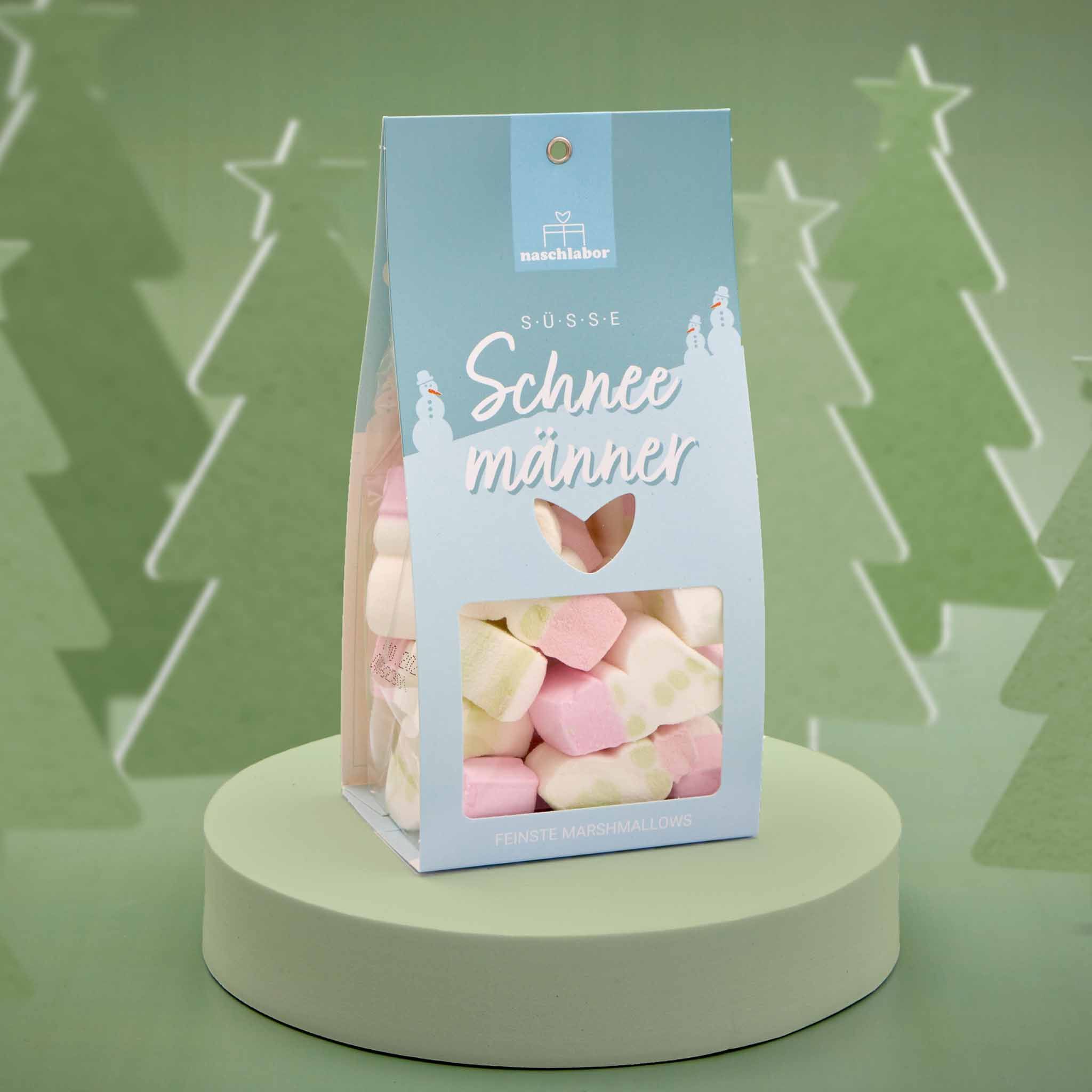 naschlabor Süße Schneemänner Marshmallows in Geschenkverpackung 85 g