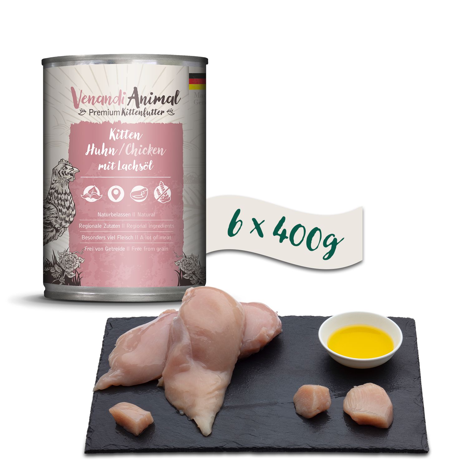 Venandi Animal - Kitten - Huhn mit Lachsöl