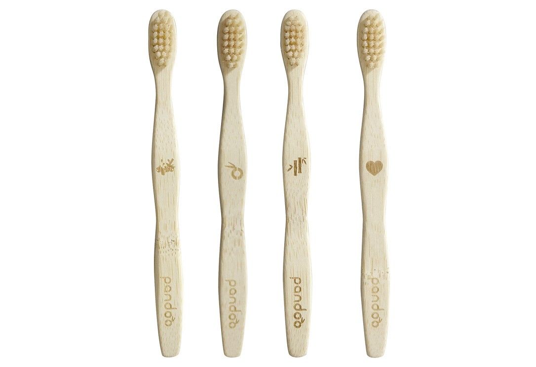 PANDOO Kinder-Zahnbürsten 4er Pack