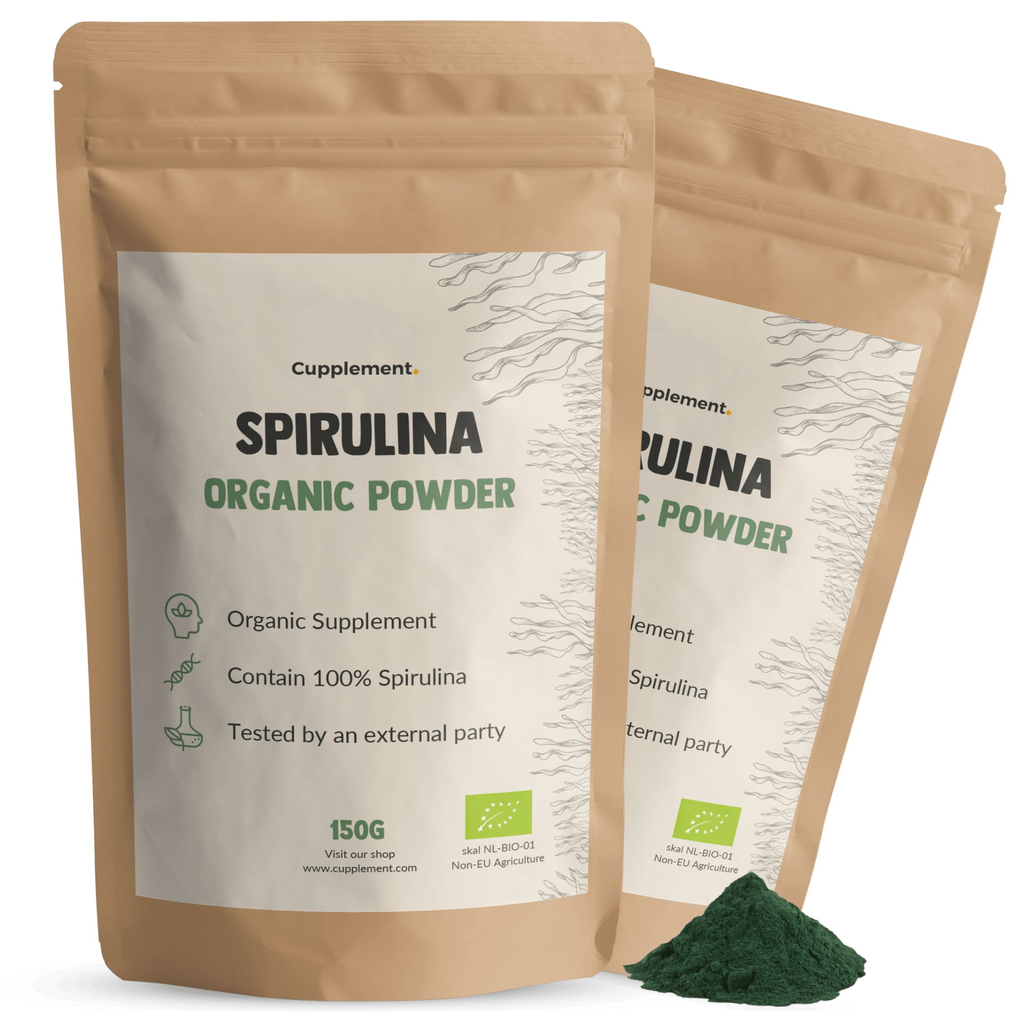 Cupplement® - Spirulina Pulver Bio Kombipack 300 g