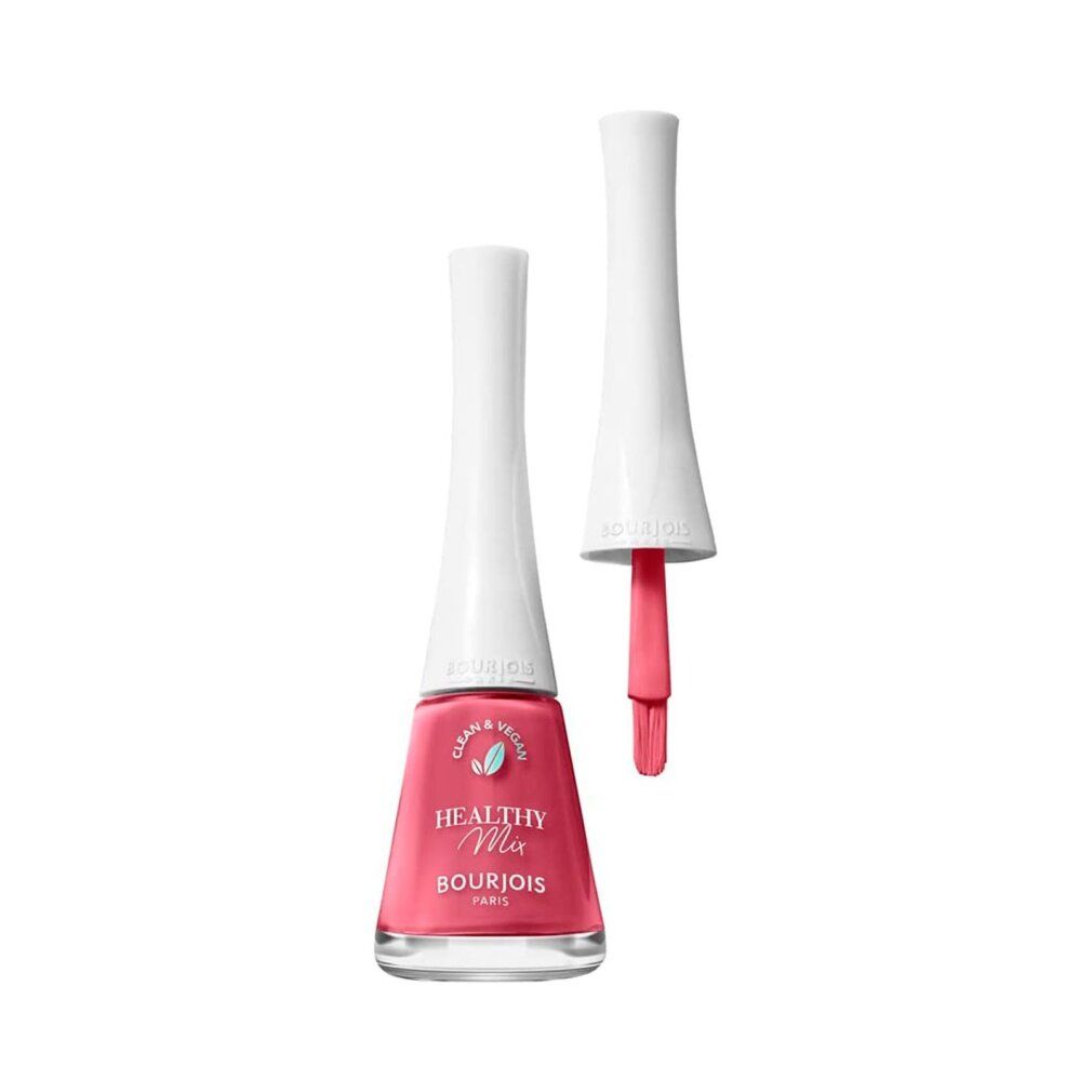 Bourjois Healthy Mix Nagellack, 200 Once Upon a Floral. Fläschchen mit weißem Deckel und Pinsel.