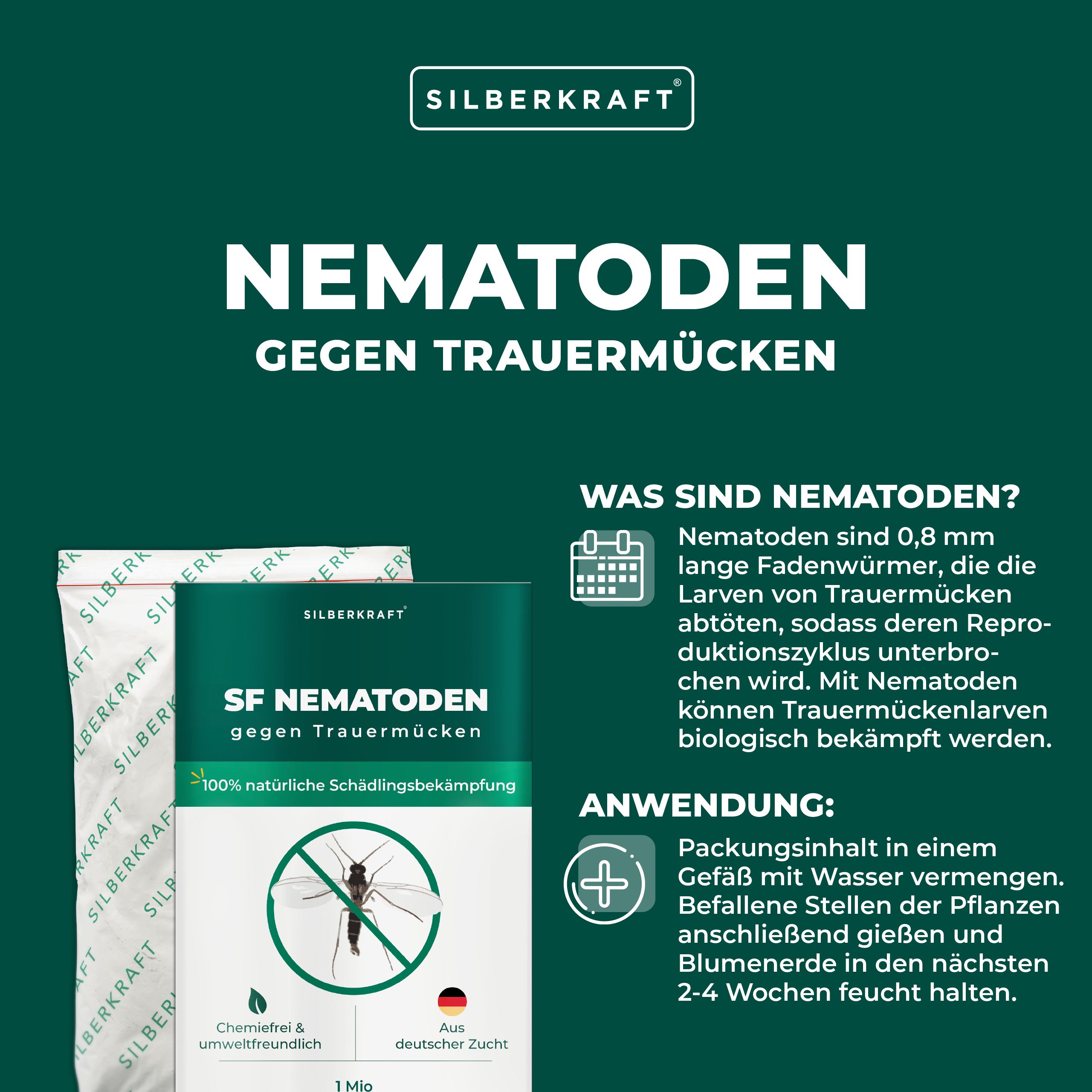 SILBERKRAFT SF Nematoden gegen Trauermücken 50 Mio