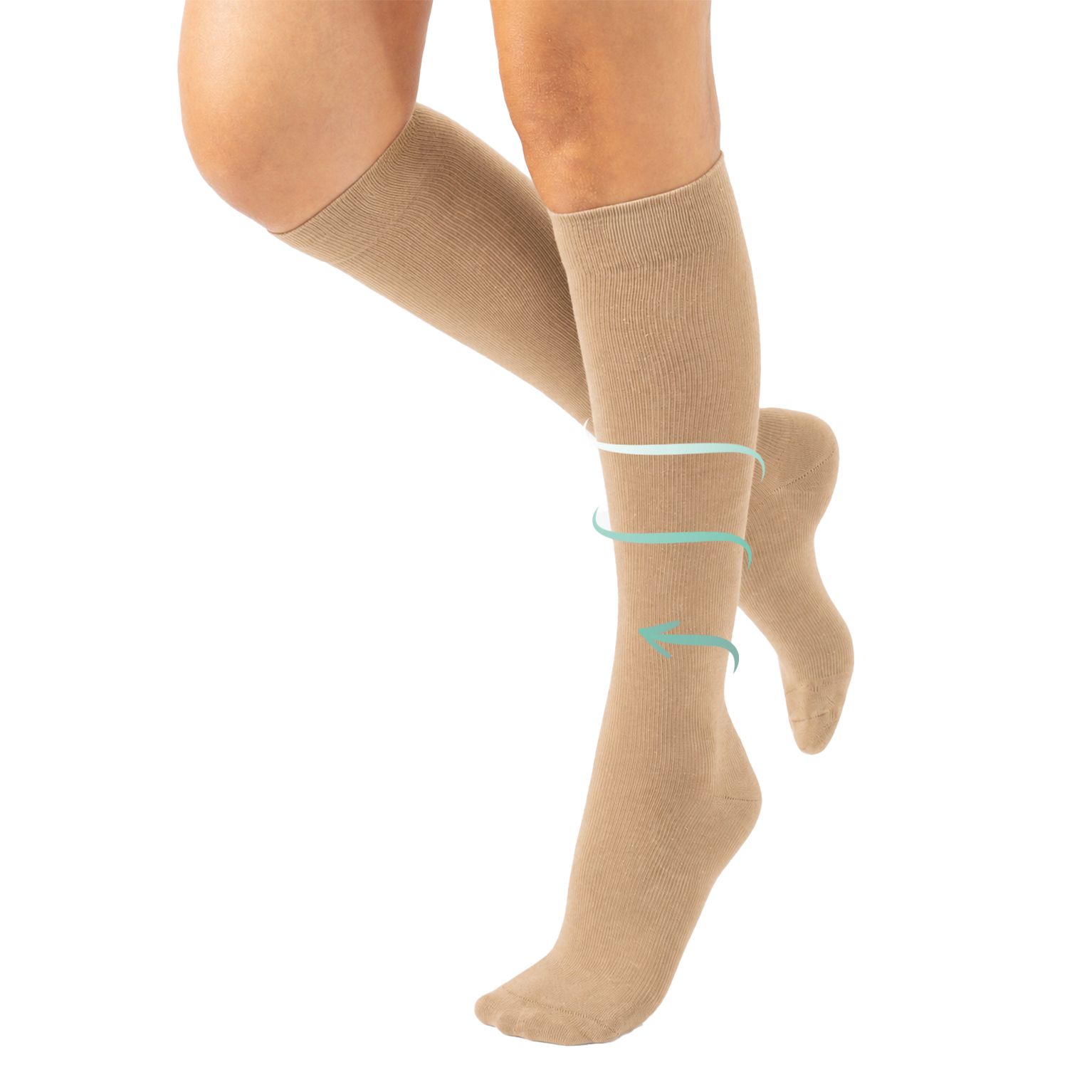 CALZITALY Unisex Kniestrümpfe aus Baumwolle Abgestufter Kompression 14-16 mm/Hg Made in Italy