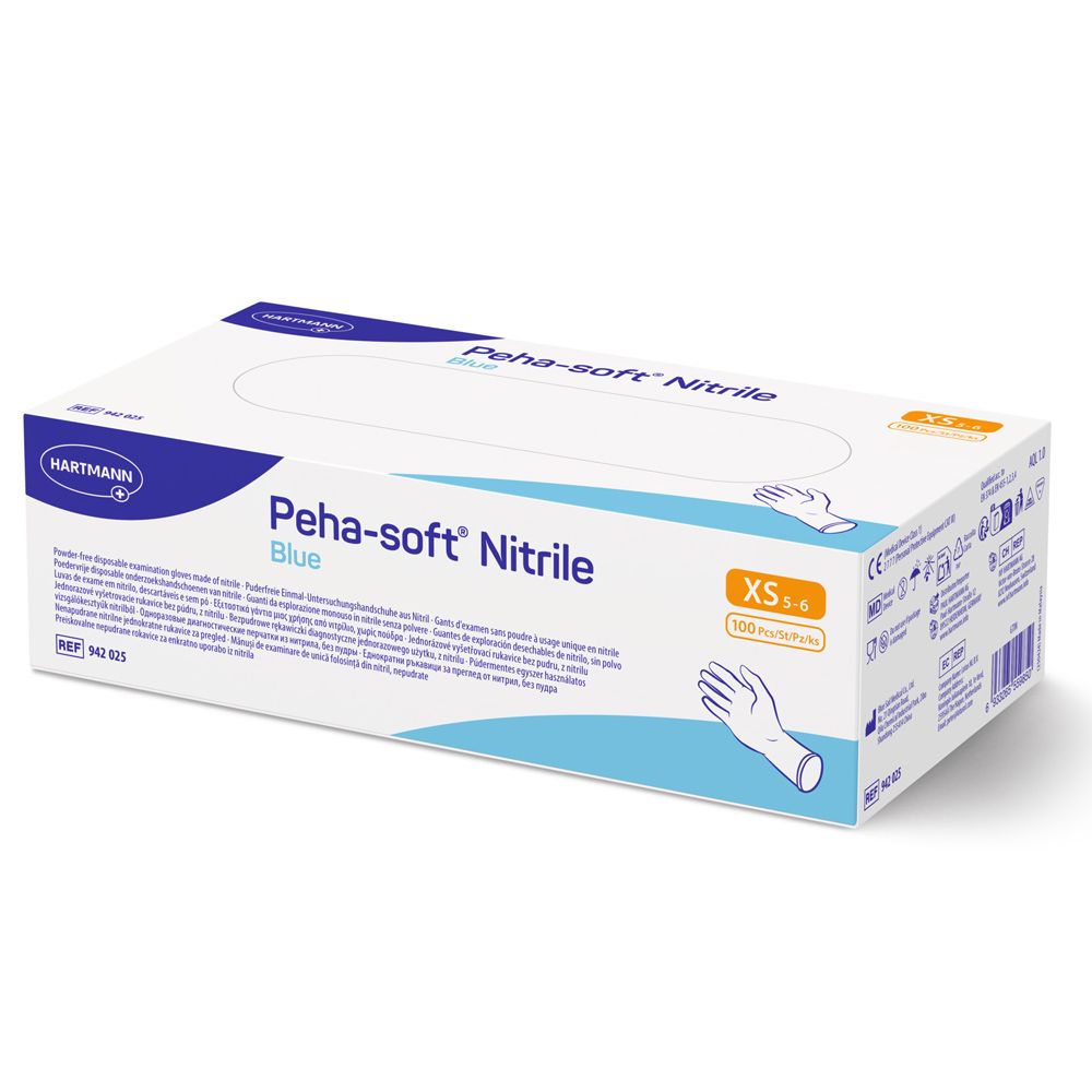 Hartmann Peha-soft® nitrile blue powderfree Einweg-Untersuchungshandschuhe (1x100 Stk.) 1 St Handschuhe