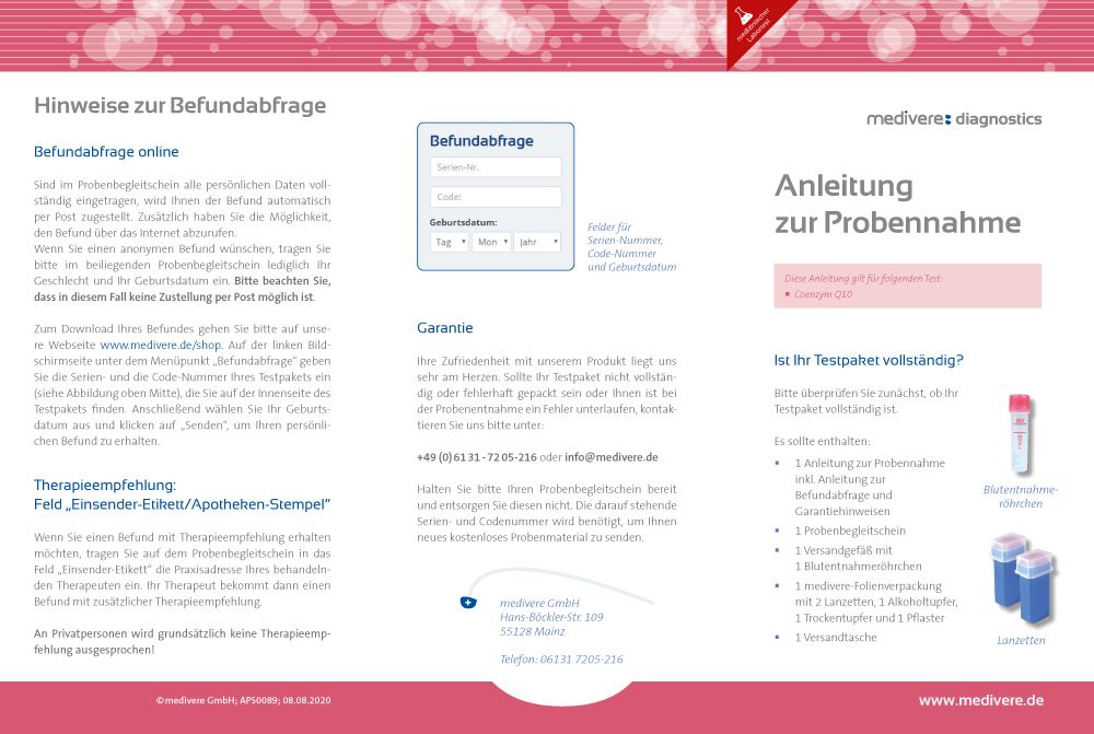 medivere diagnostics Coenzym Q10 Bluttest