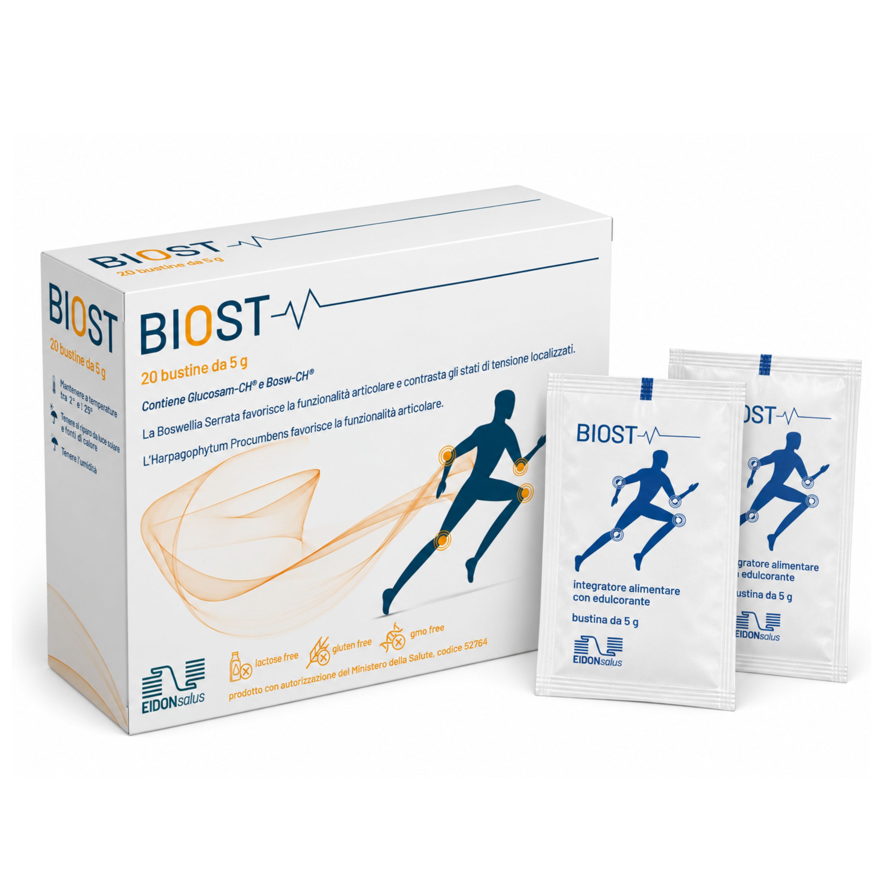 BIOST Integratore per Articolazioni con Glucosamina, Condroitina, MSM e Boswellia- EIDON salus