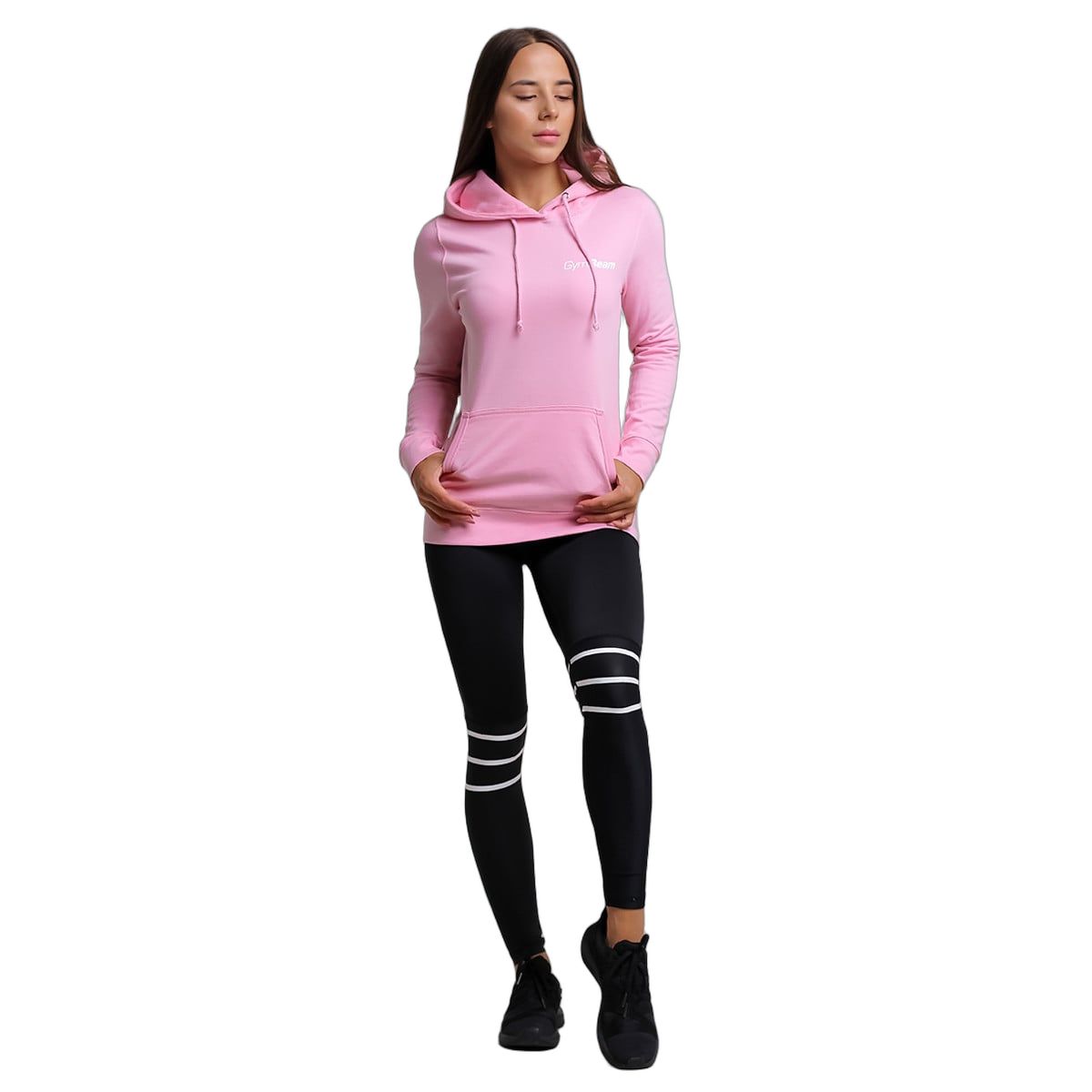 GymBeam Hoodie Damen Regular mit Kapuze Baby Pink