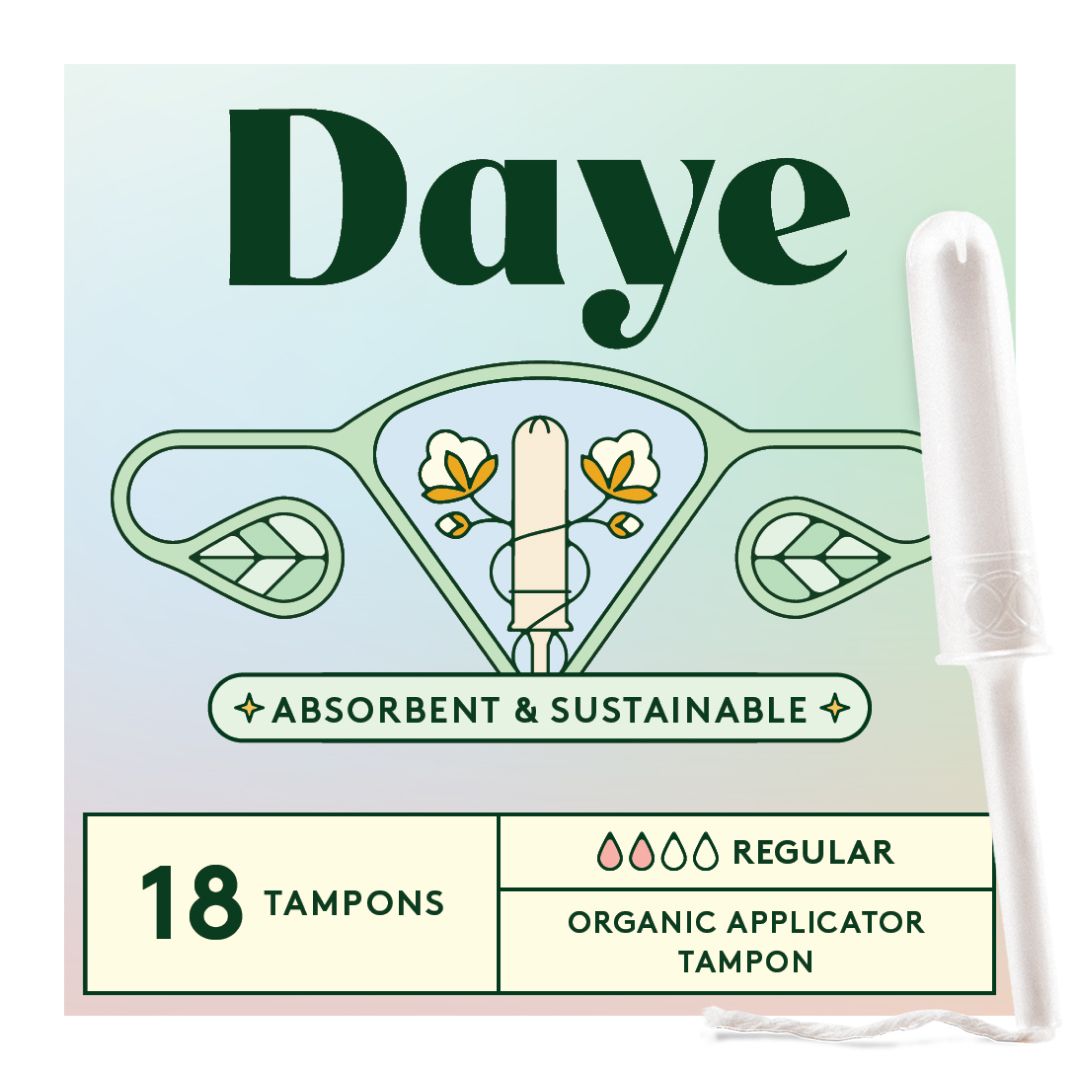 Daye Bio-Tampons mit Applikator – Normal Bio-Baumwolle, schadstoffgeprüft, ohne Duftstoffe & Chlor 18 Pc