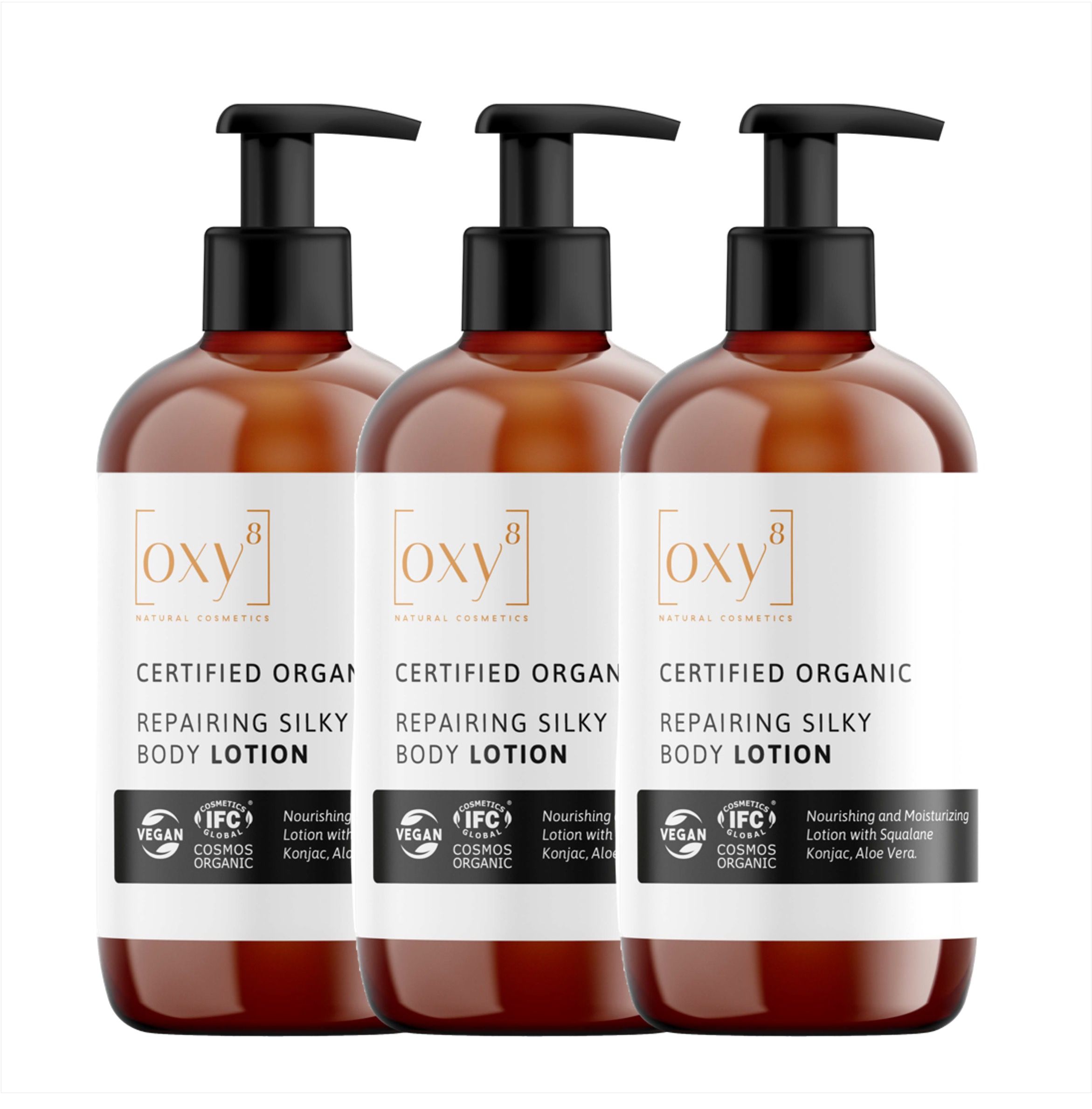 oxy8 Naturkosmetik REPAIRING SILKY BODY LOTION - Sparset 3er Packung