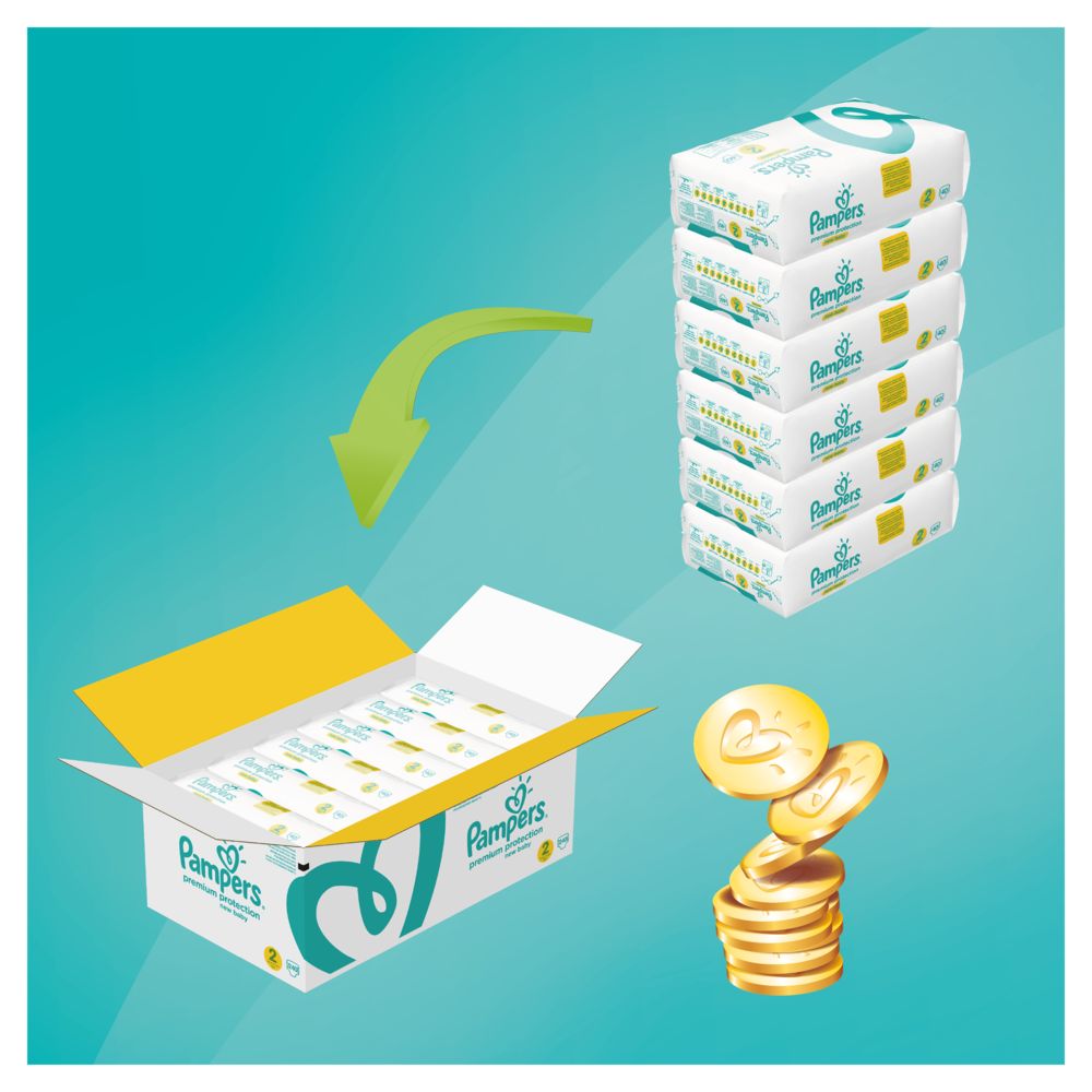 Pampers - MonatsBox "Premium Protection New Baby" Gr.2 Mini, 4-8kg