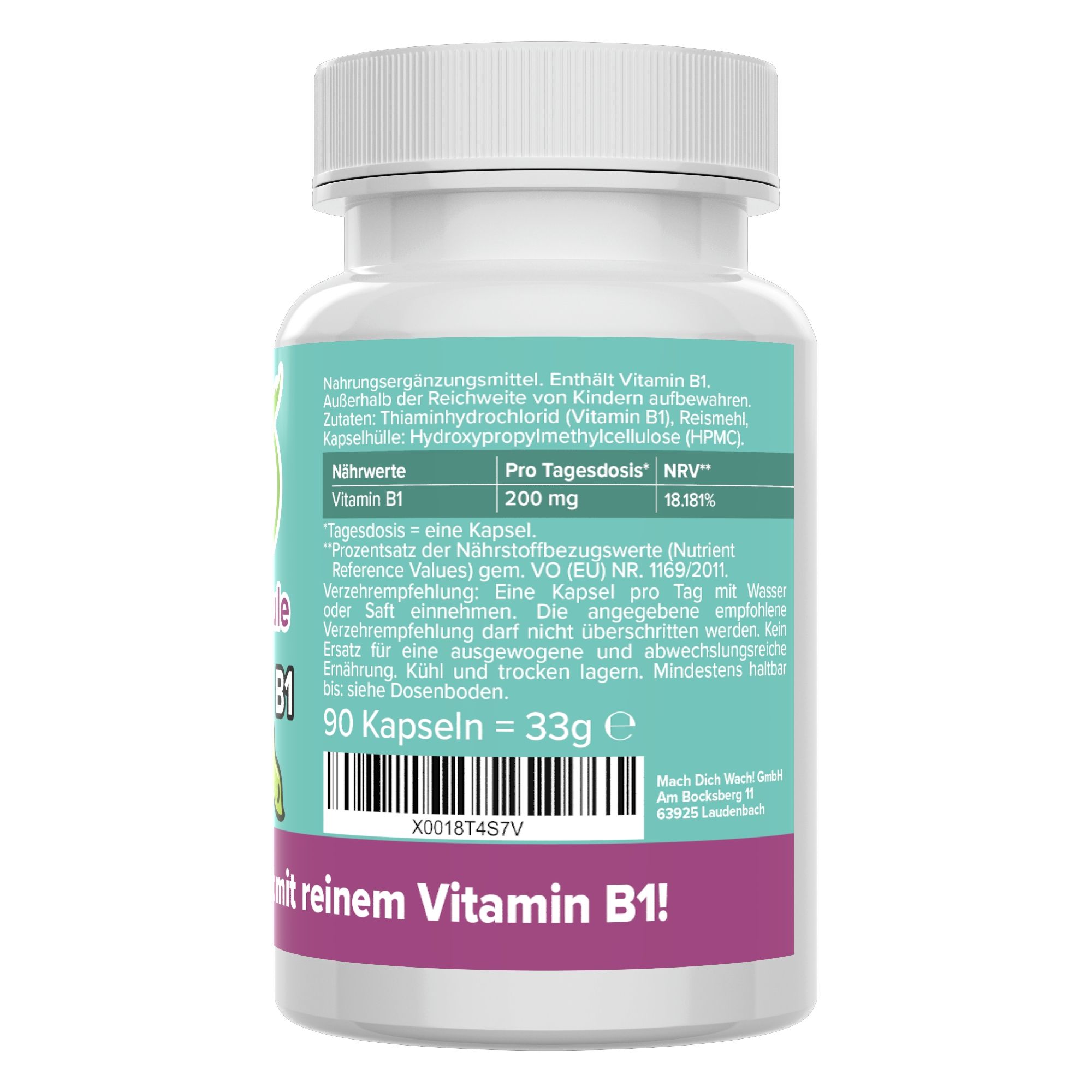 Vitamin B1 coenzymierte Cocarboxylase 60 Kapseln LABS212