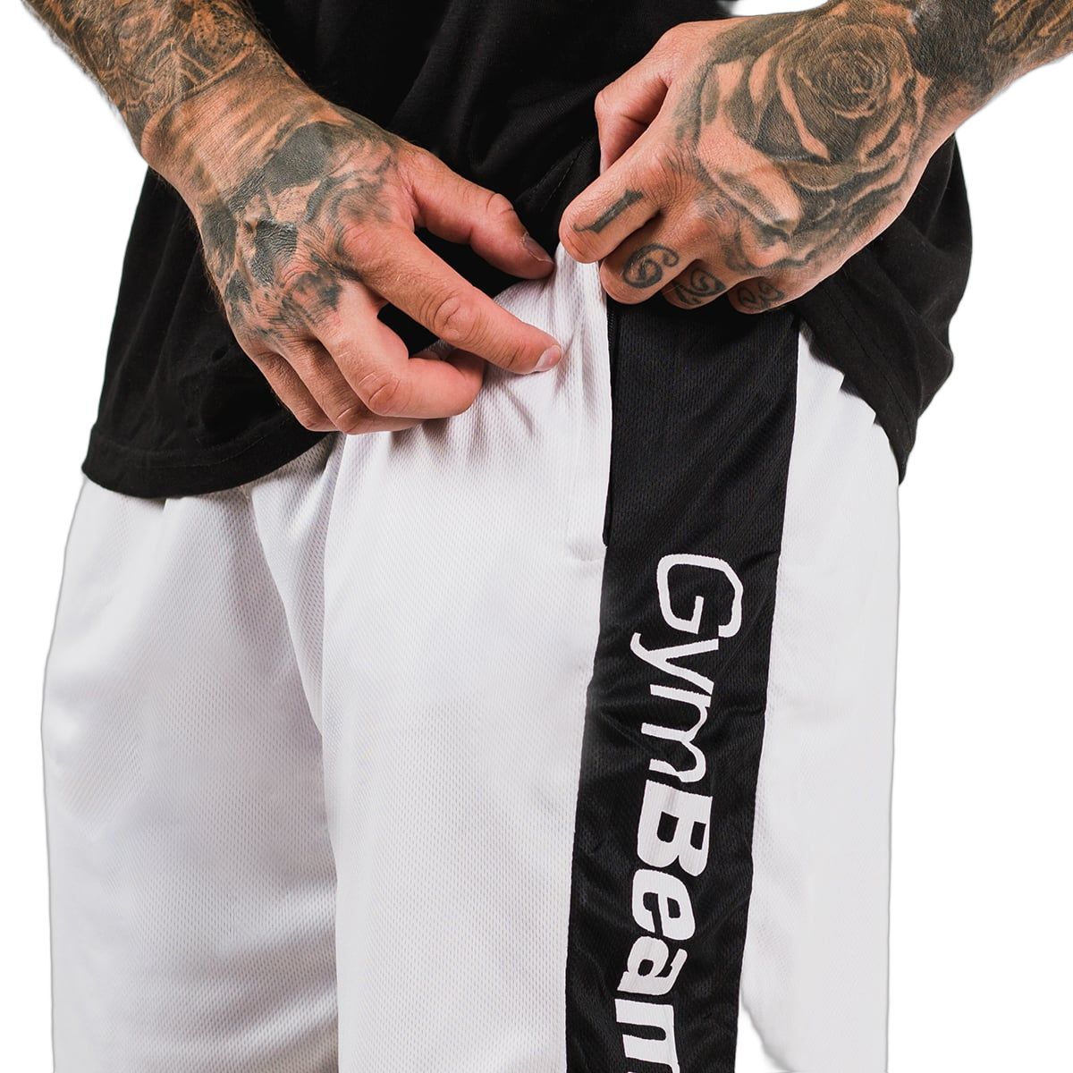 GymBeam Shorts Herren mit Gummizug und Zugband in Weiß