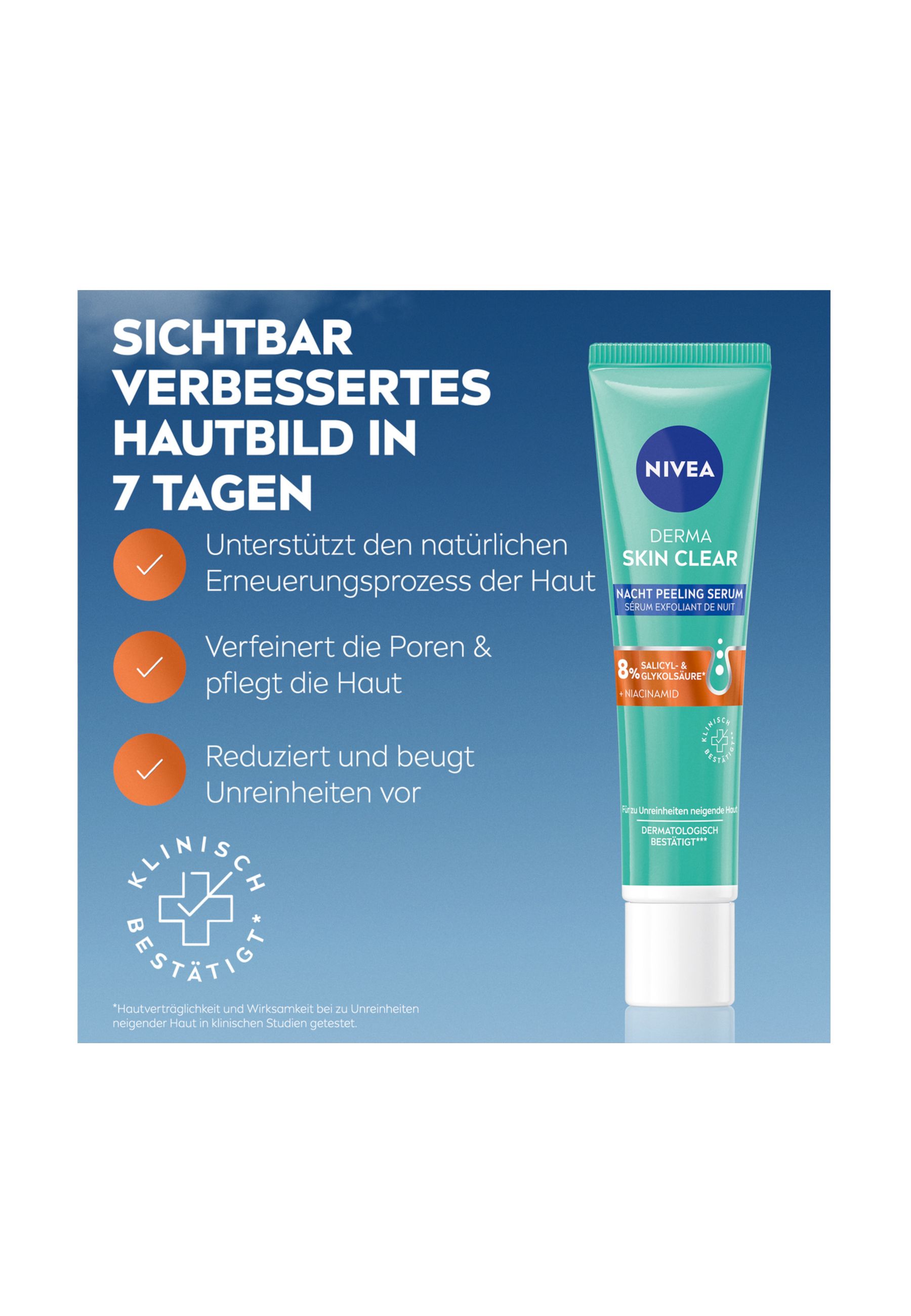 NIVEA DERMA SKIN CLEAR Nacht Peeling Serum