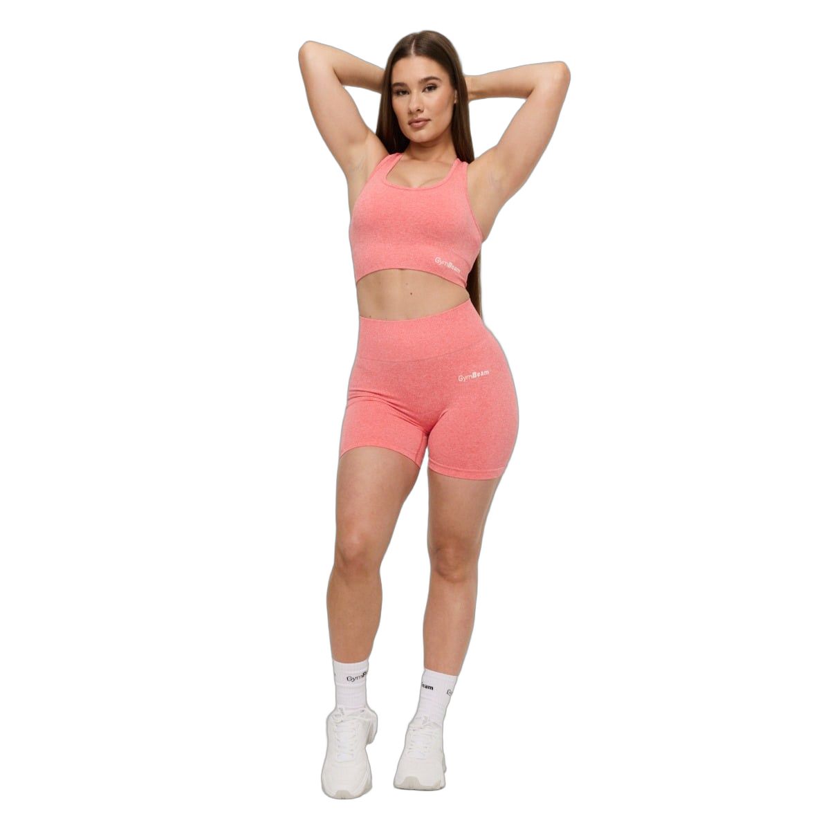 GymBeam Sport-BH für Frauen nahtlos mit breiten Trägern FLO Coral