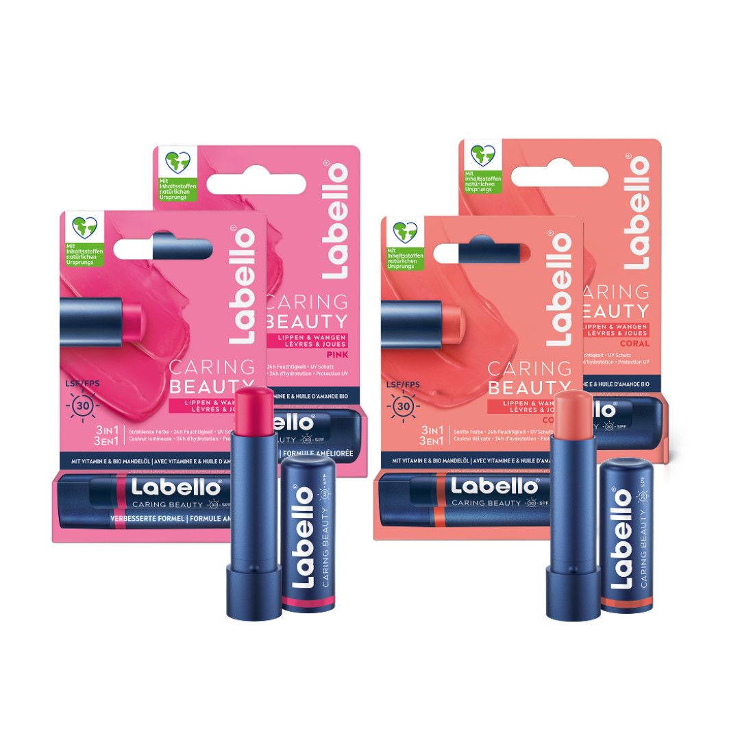 Labello Caring Beauty Pink & Coral Lippenpflege Set 19,2 g Lippenstift