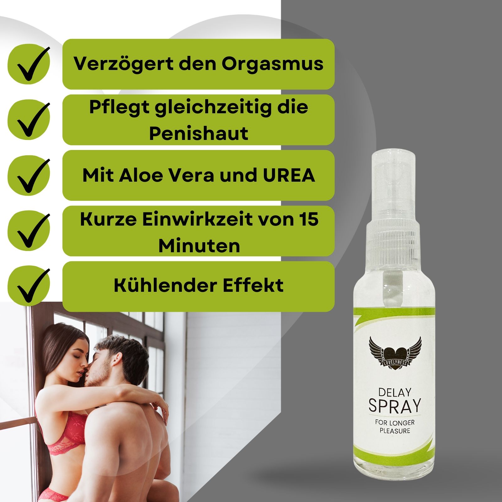 Lovelyness - Delay Verzögerungsspray mit Aloe Vera und Kühleffekt 15 ml