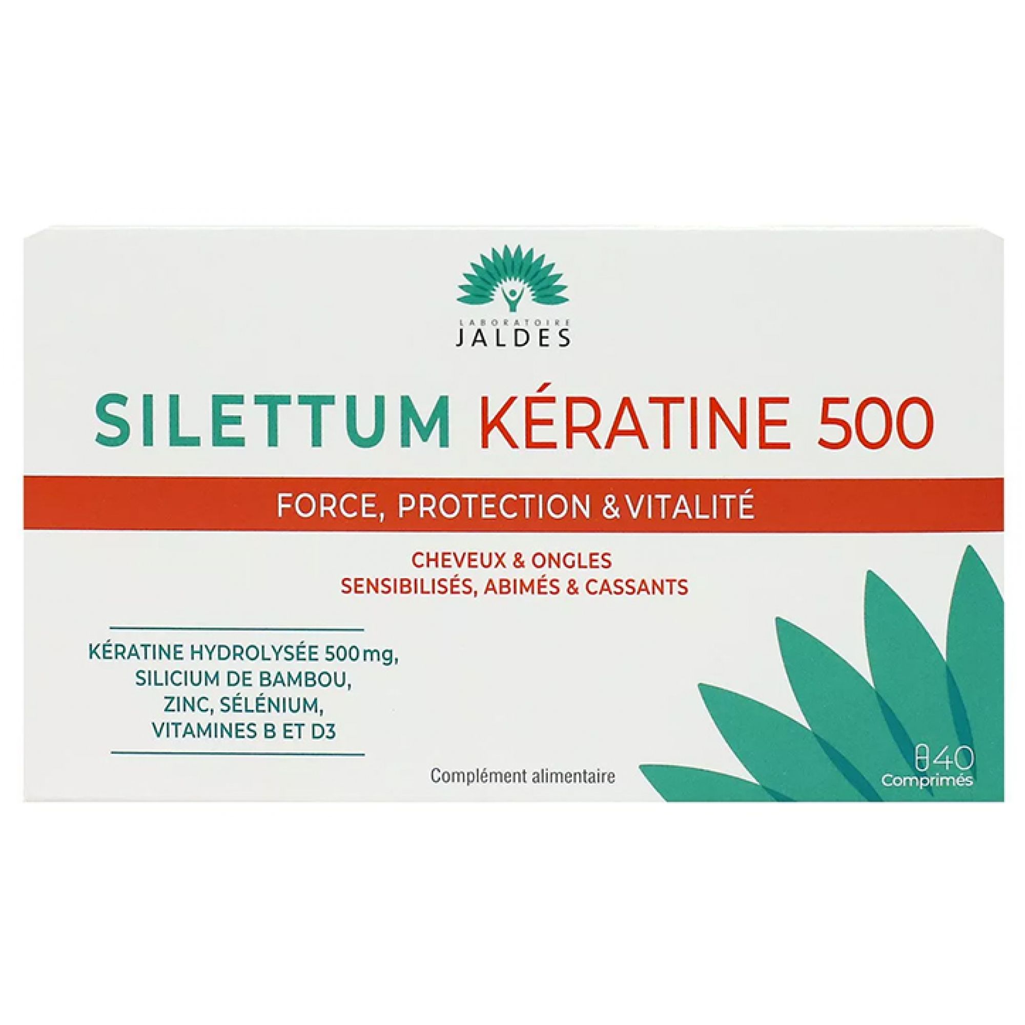 Jaldes Silettum Keratin 500 40 Tabletten 12,7x3x7,6 cm