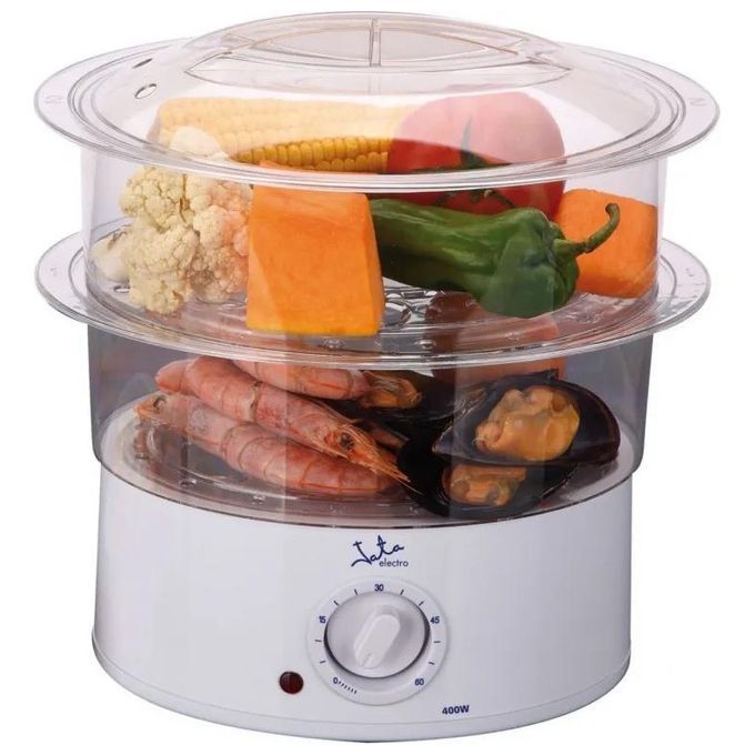 JATA CV200 pentola a vapore 2 cestello/i Libera installazione 400 W Trasparente, Bianco