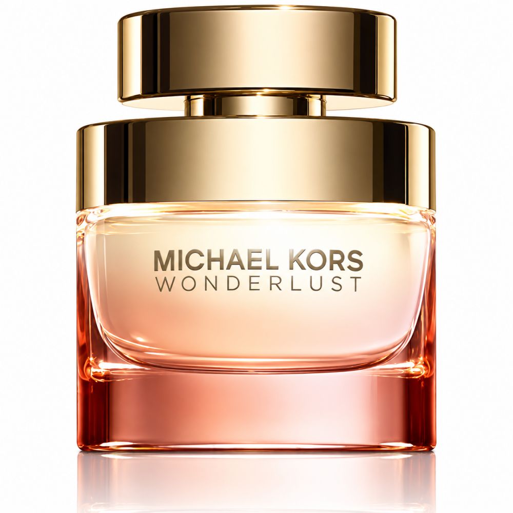 Michael Kors Wonderlust Eau de Parfum Flakon, Nahaufnahme.