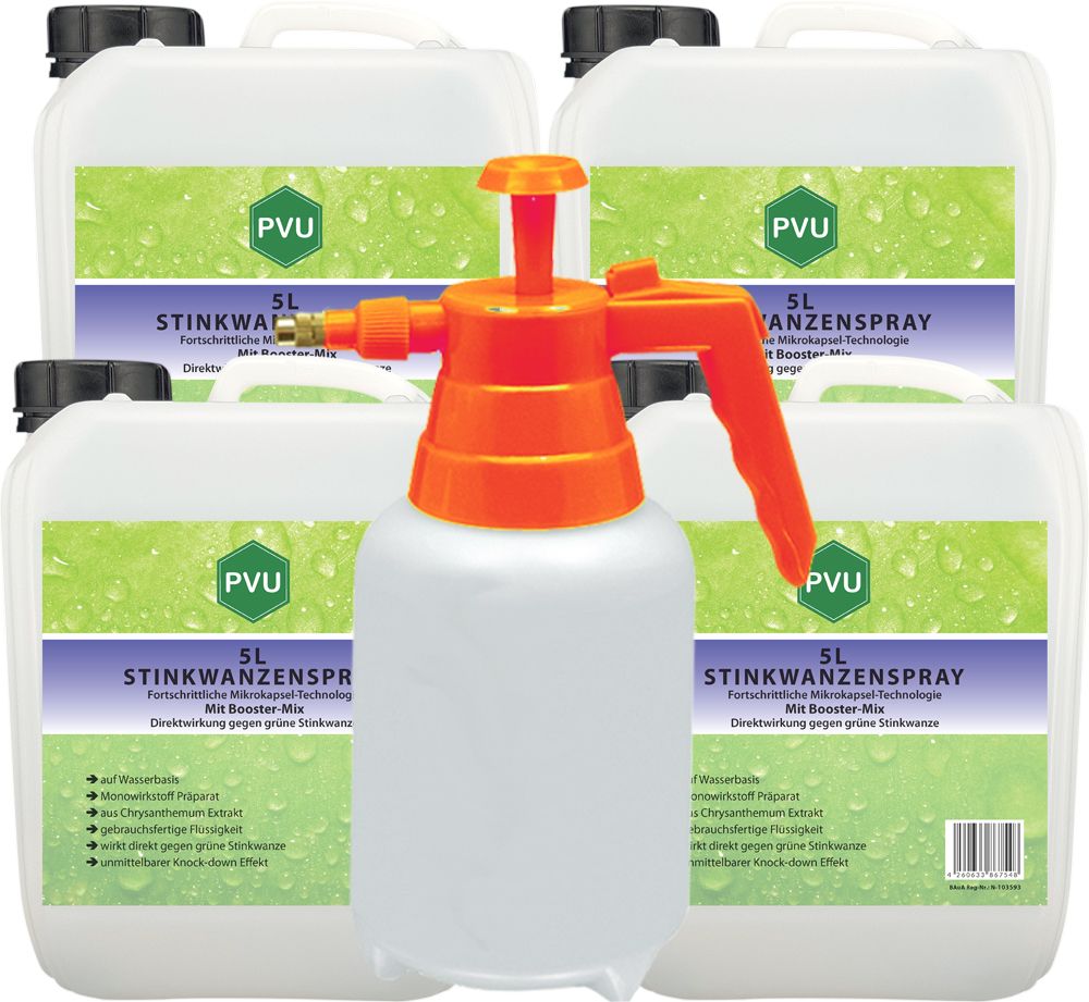 PVU Wanzenspray mit 2L Drucksprüher 4x5 l Flüssigkeit