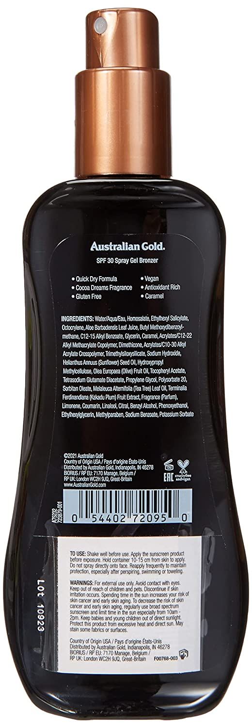 Australian Gold Sonnenschutz Spray with Bronzer SPF 30 plus