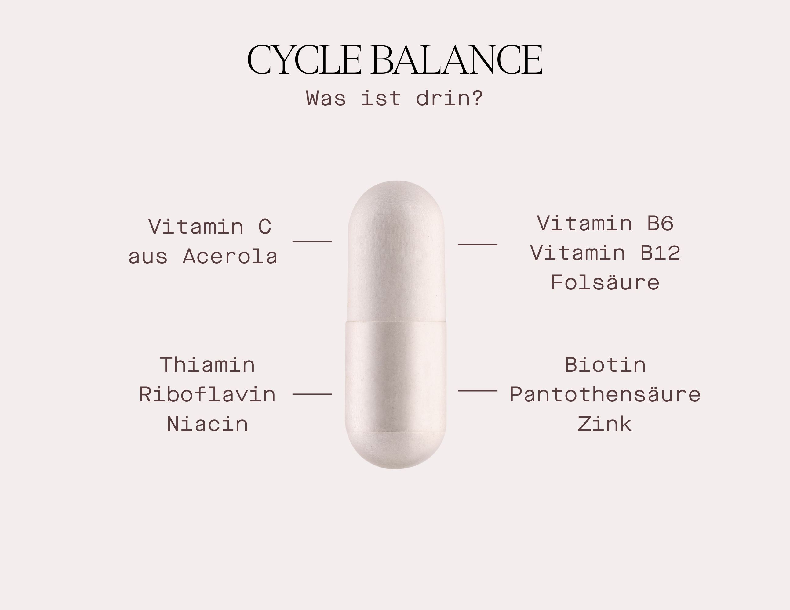 LUNARY Cycle Balance Boost - für einen natürlichen Zyklus mit Vitamin B6, Folsäure, Biotin