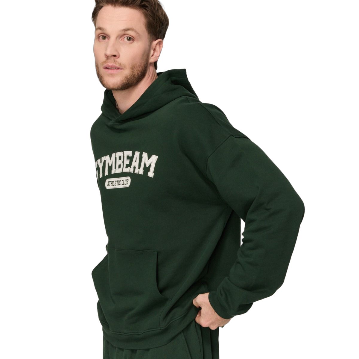 GymBeam Hoodie Herren Oversized mit Kängurutasche Varsity Grün