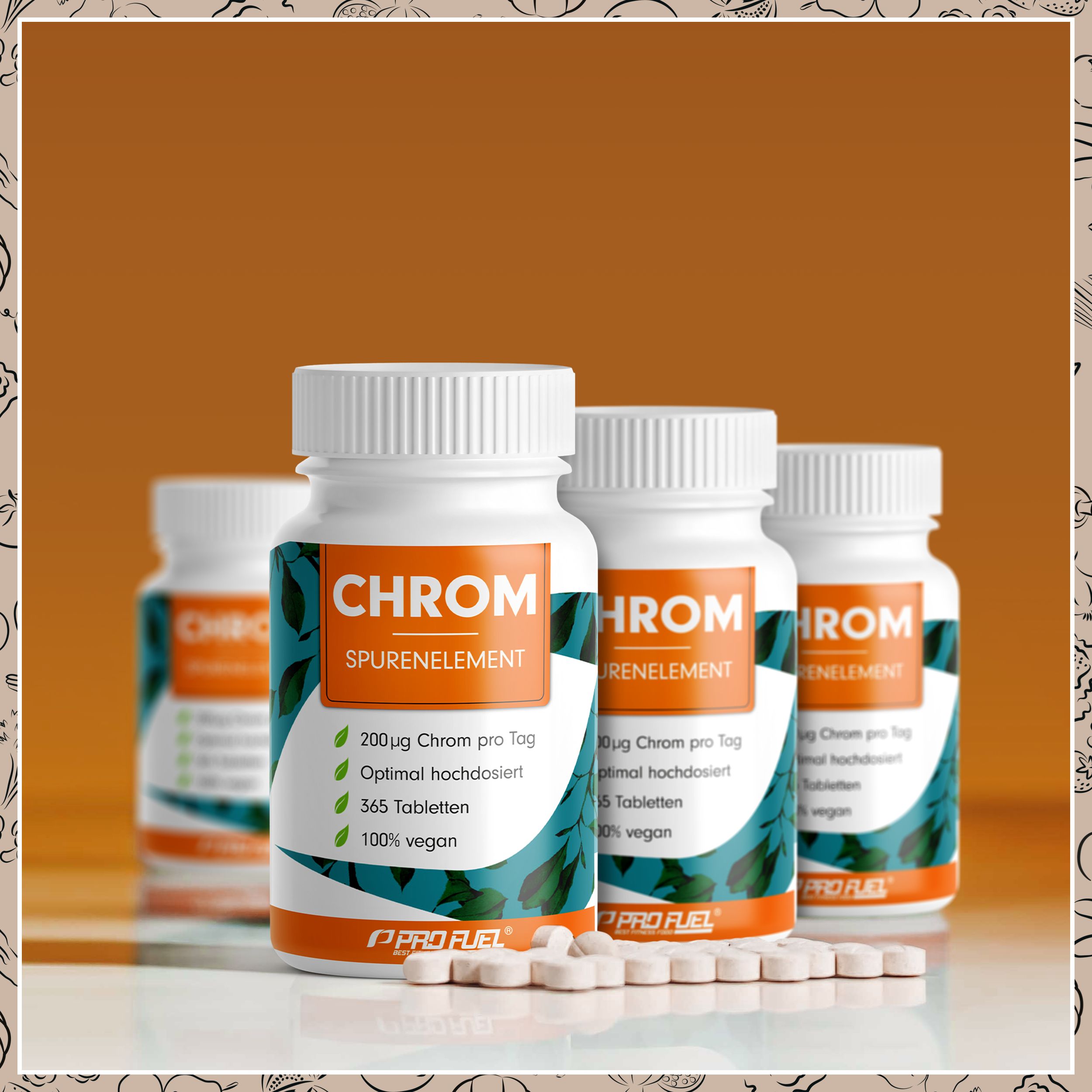 ProFuel - Chrom Picolinat Tabletten mit 200 mcg Chrom - Unabhängig laborgeprüft