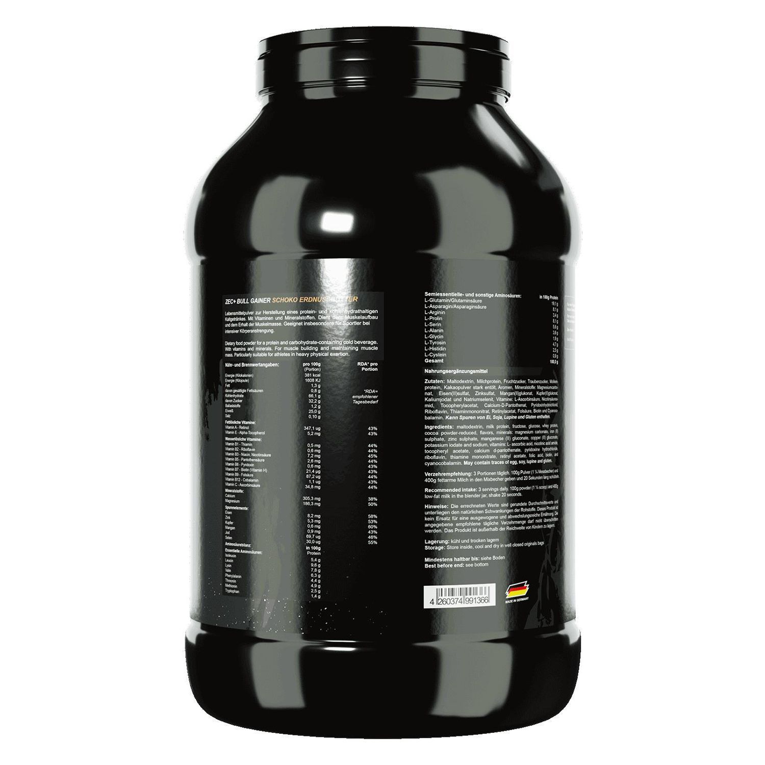 ZEC+ BULLGAINER Protein/ Eiweiß Chocolate Peanut Butter 3500 g - Shop ...