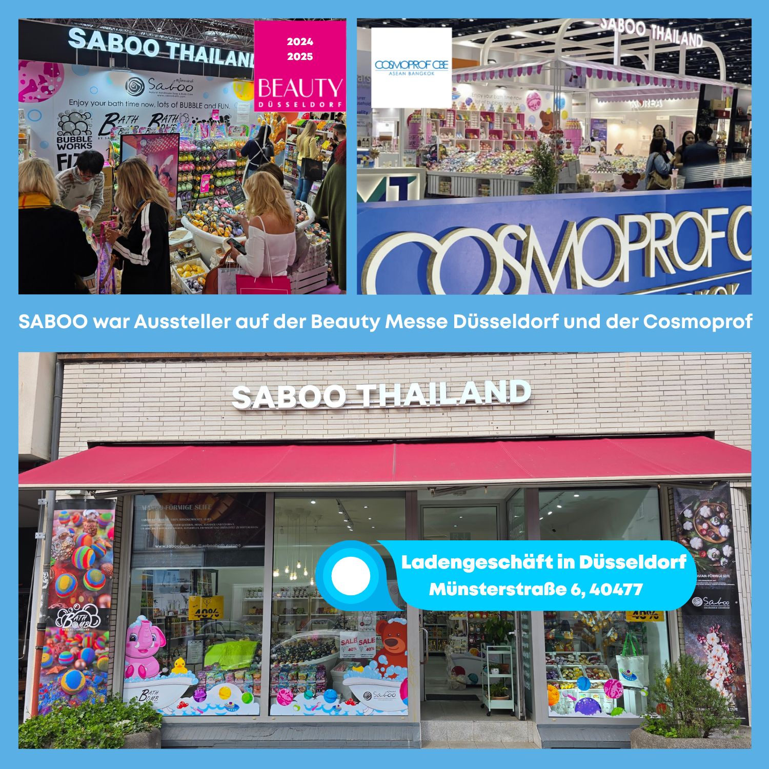 Fotos von Messen: Beauty Düsseldorf, Cosmoprof. SABOO-Aussteller. Laden in Düsseldorf.