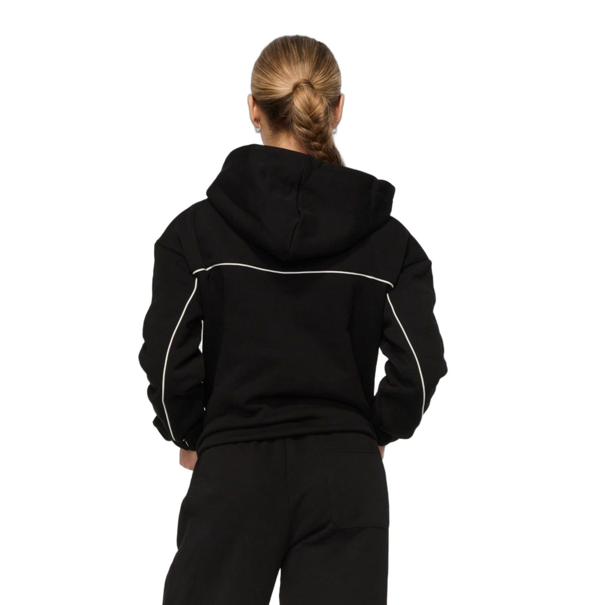 GymBeam Hoodie Damen Oversized mit Kapuze und Taschen Varsity Schwarz