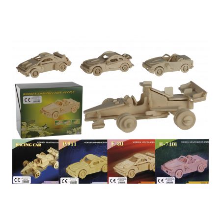 Out of the Blue Naturholz 3 D Puzzle Autos