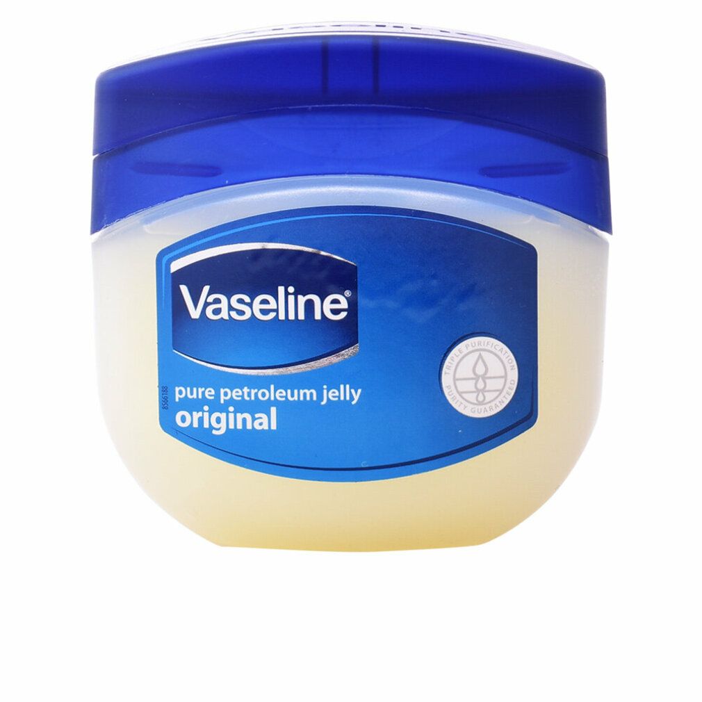 Vaseline® Pure Petroleum Jelly Tiegel. Blau-weiße Verpackung. Original. Reinheitszertifikat.