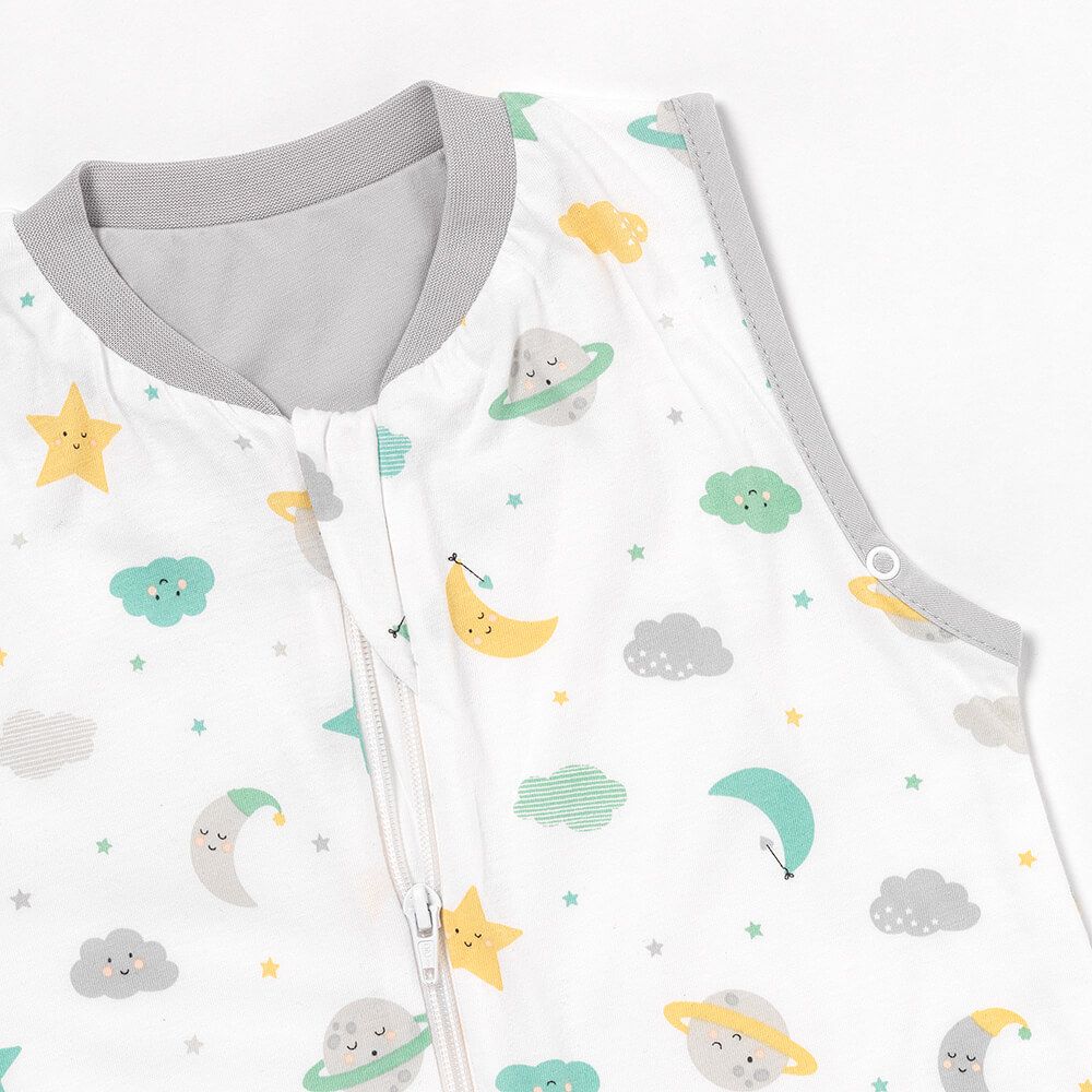 schlummersack Sommer Schlafsack mit Füßen ungefüttert in 0.5 Tog 100 cm Moon & Stars