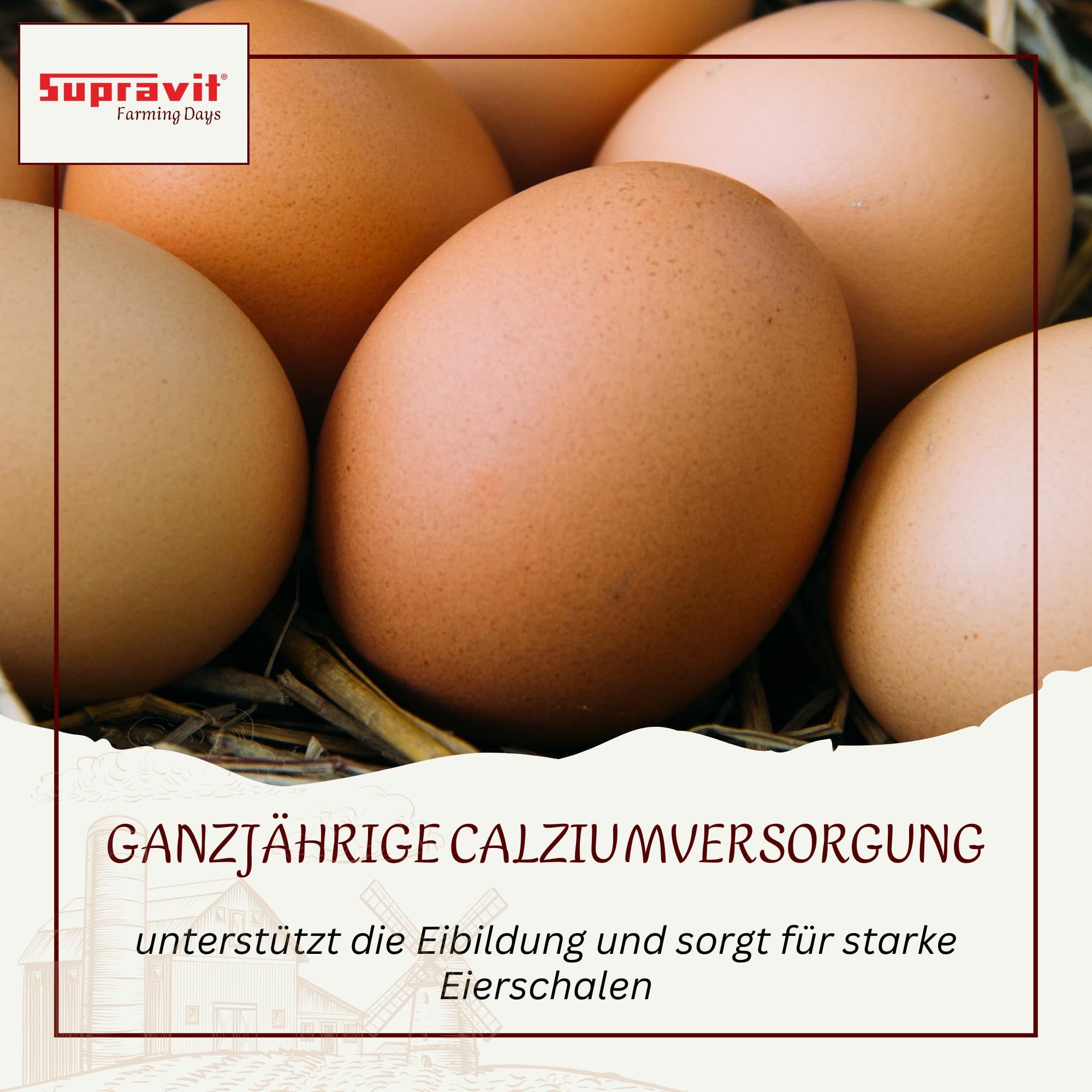 Supravit Hühnergrit Geflügelgrit 4 kg Muschelkalk - Futterkalk - calciumreiches Legehennenfutter