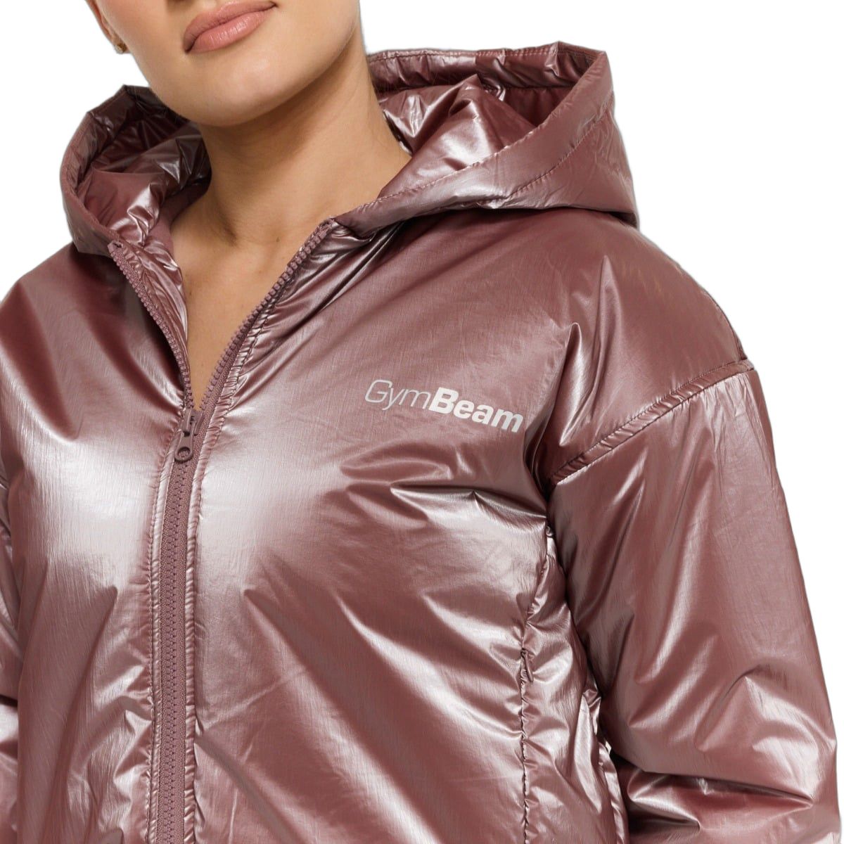 GymBeam Jacke Damen oversize mit Kapuze und Reißverschluss in Haze