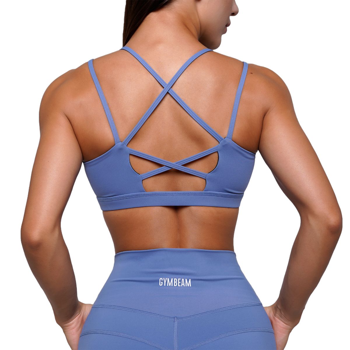 GymBeam Sport-BH Damen FIT mit gekreuzten Trägern in Steel Blue