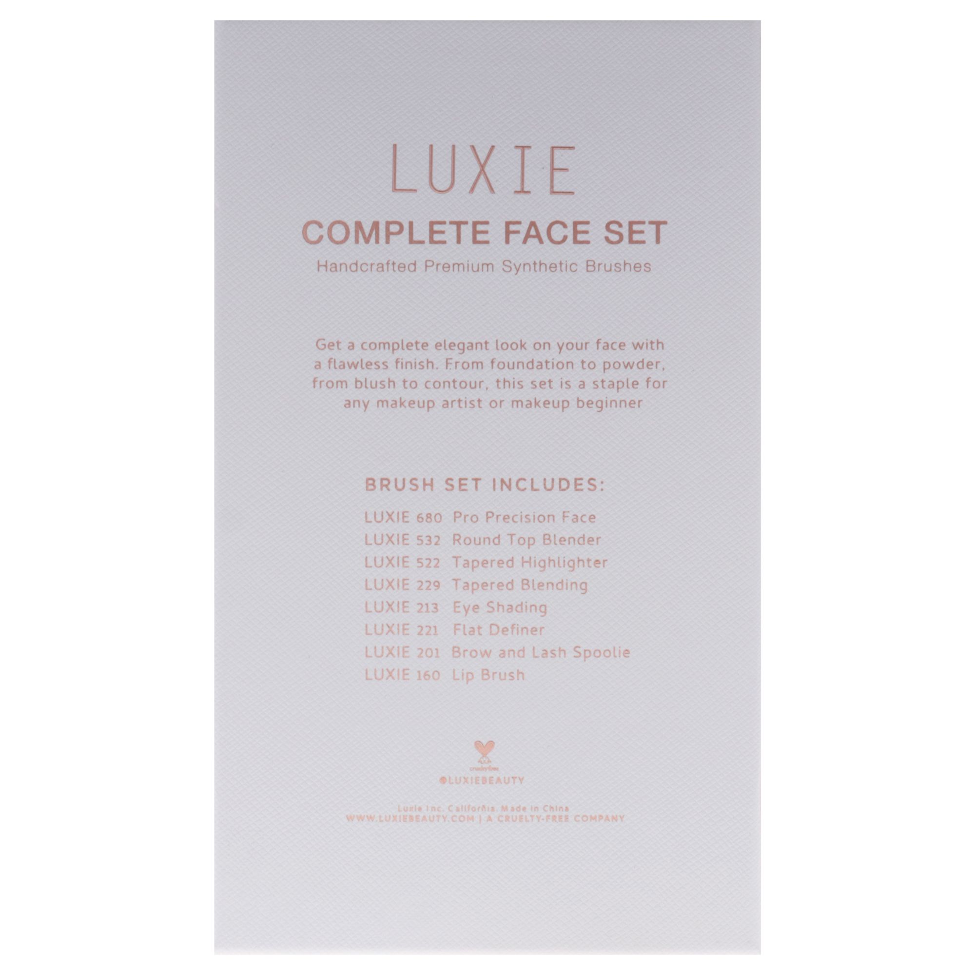 Rose Gold Complete Face Pinsel Set von Luxie for Women