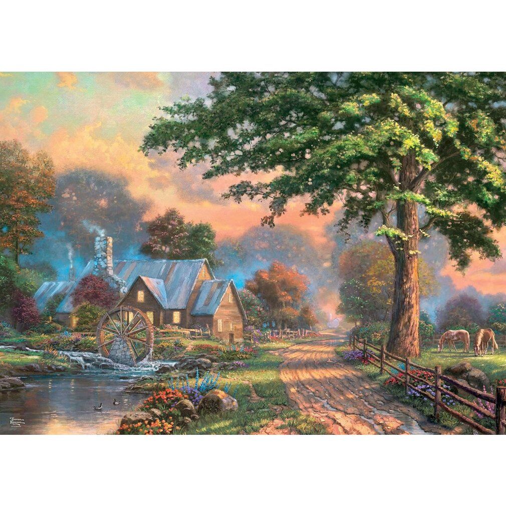 Puzzle in legno degli Studi Thomas Kinkade: Am Alten mühlenbach (1000 pezzi)