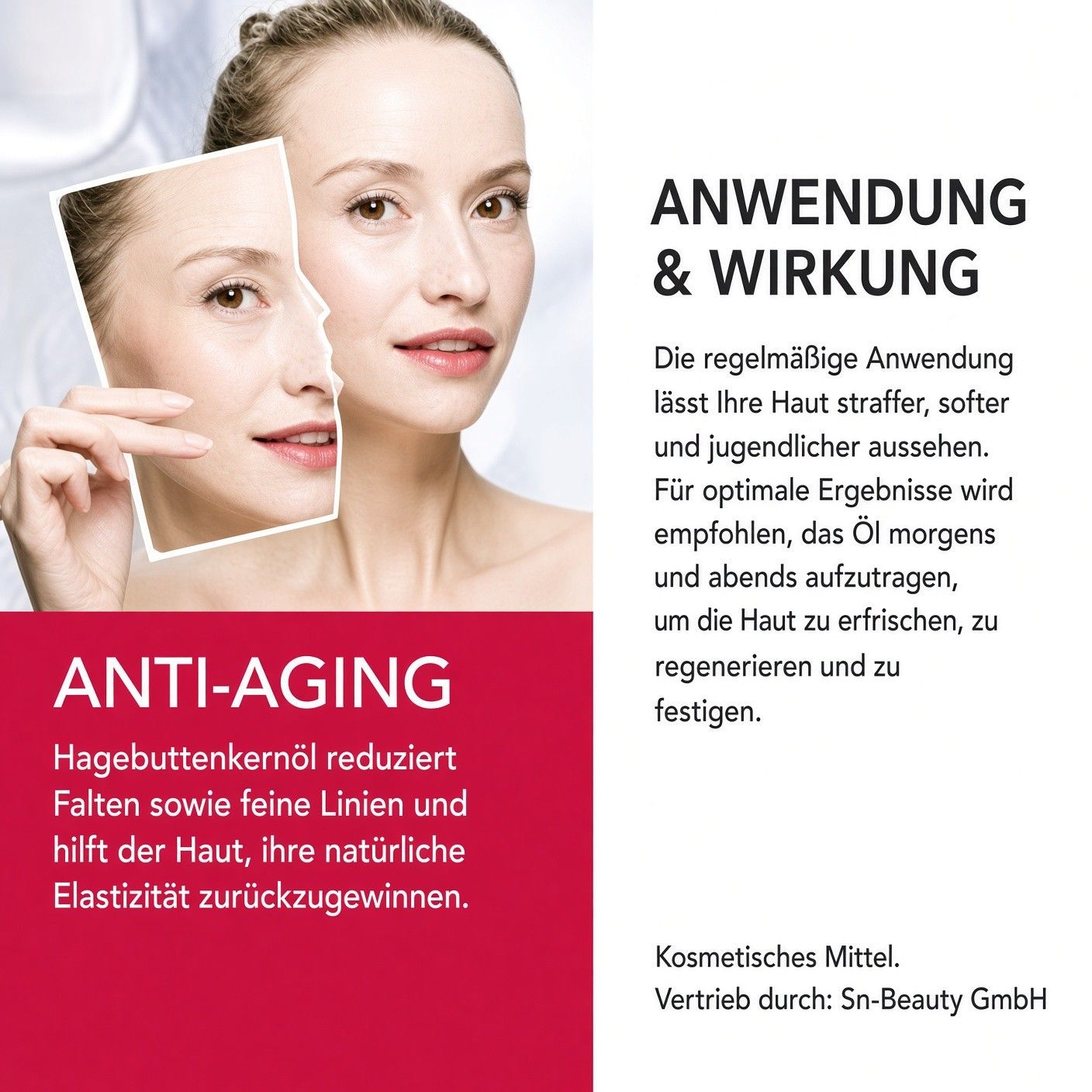 Aliver Rosehip Oil, 100% reines Hagebuttenöl für Haut und Haare