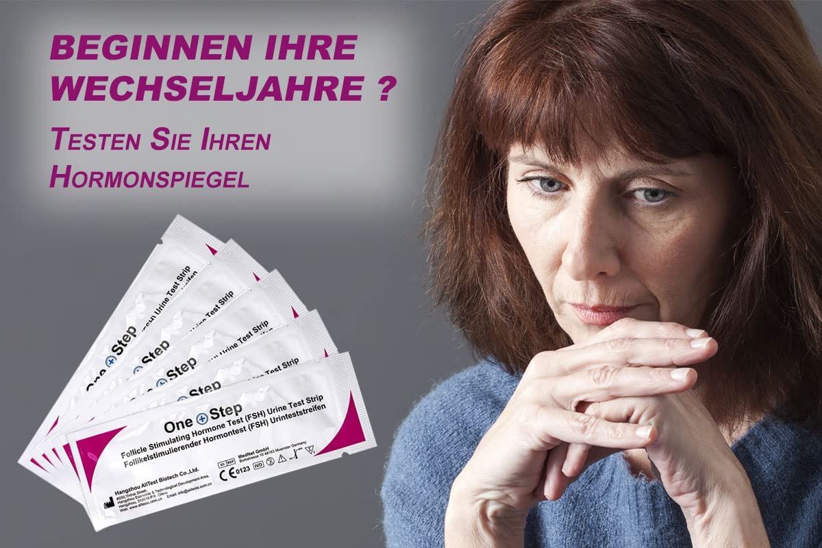 One+Step Menopause Test - FSH für die Wechseljahre Prüfung der Meno Balance 5 St Teststreifen