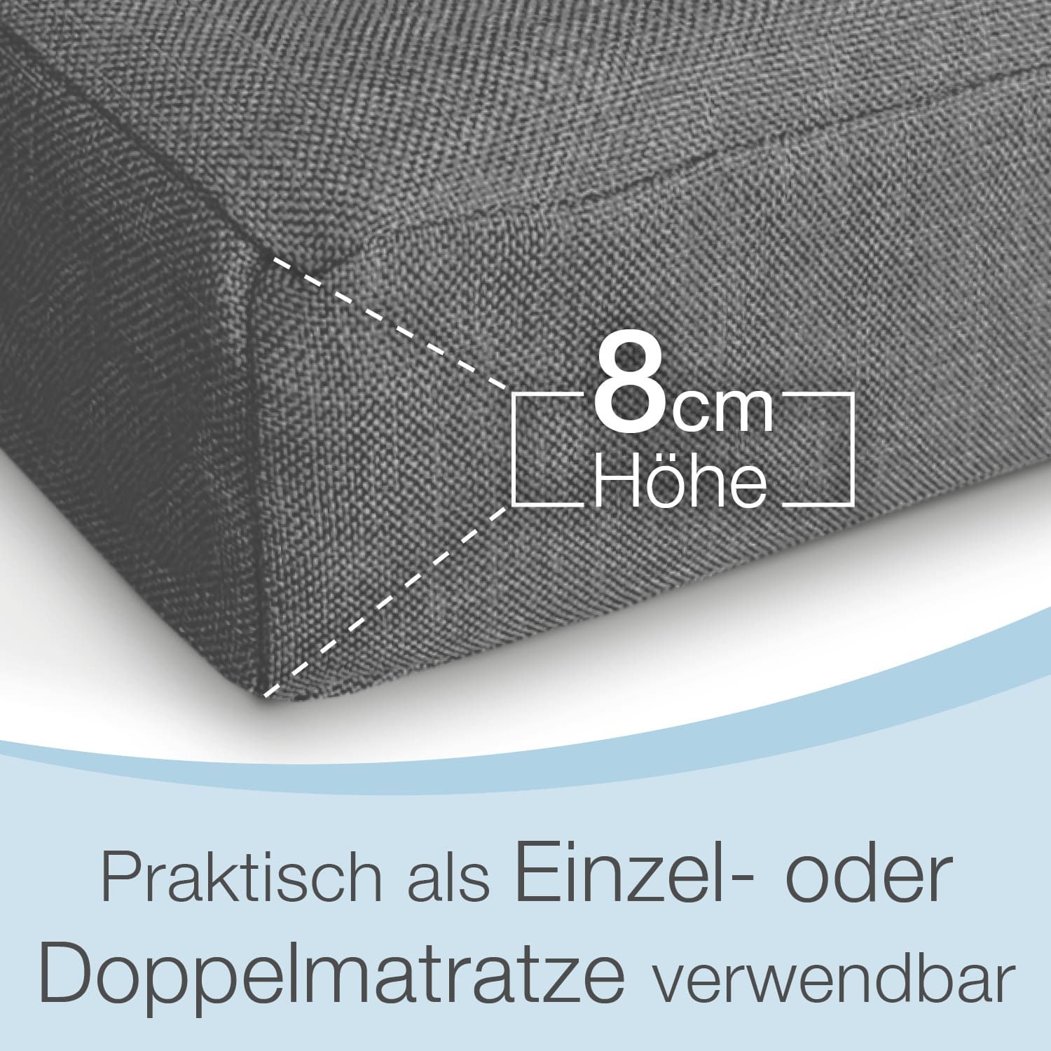Sleezzz CloudComfort Doppel-Klappmatratze Für Gäste – 140x195 Cm, 6-teilig, 14 Cm Höhe Als Einzelbett, Mit Tragetasche – Schwarz & Extra Dick