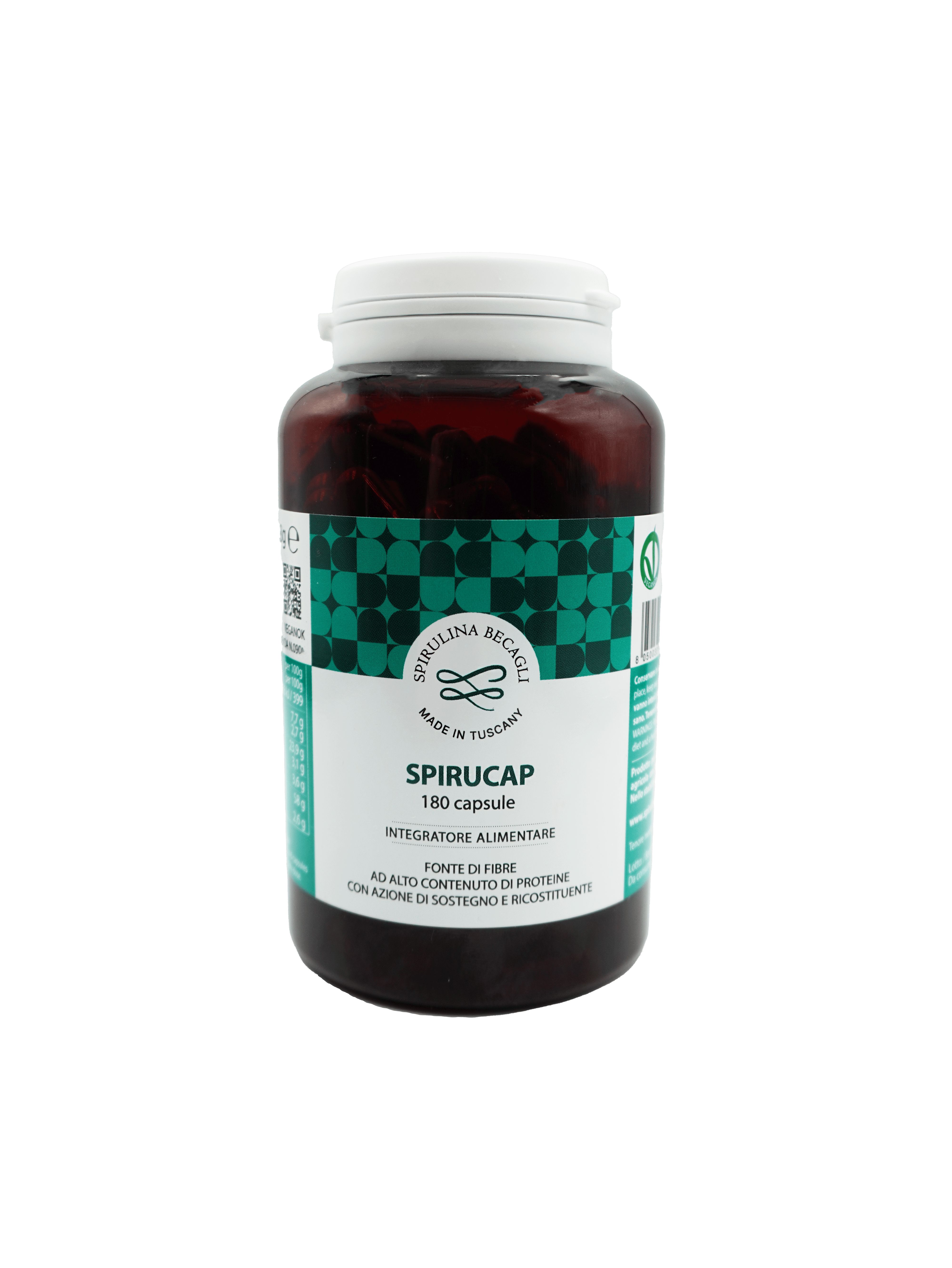Spirulina Becagli Spirucap 180cps - Spirulina Capsule Bio