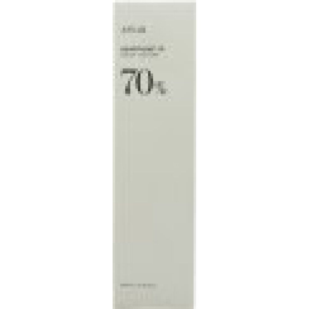 Weiße Produktverpackung mit ANUA 70% Aufdruck.