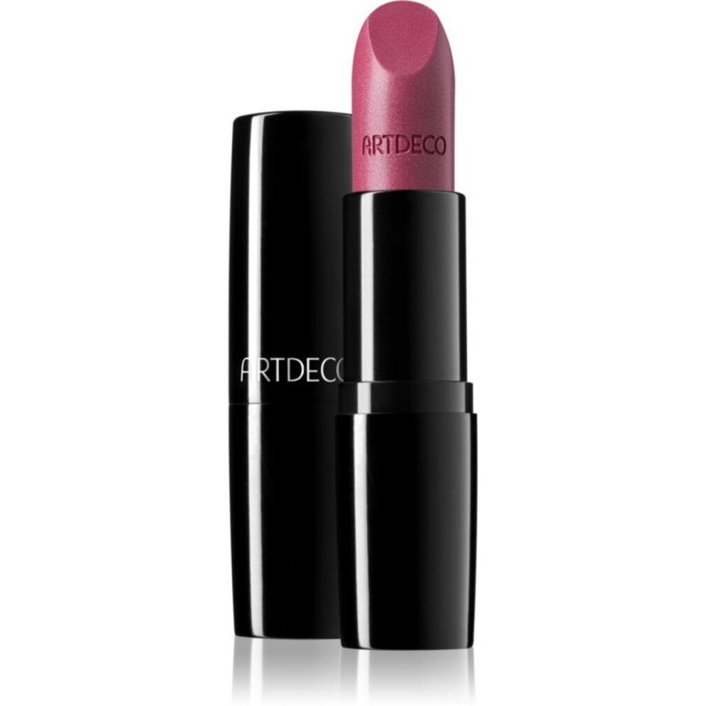 Artdeco Perfect Color Lipstick in schimmerndem Pink mit schwarzem Etui.